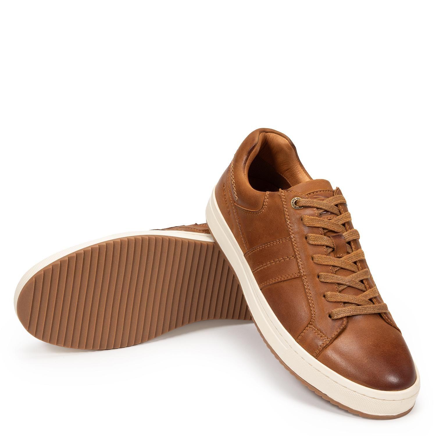 Zapatilla de cuero hombre Guante cafe Kiama-4