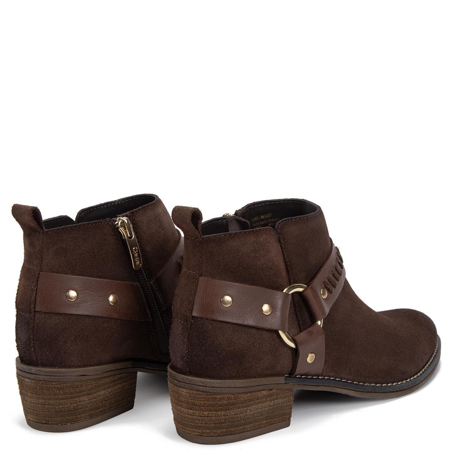 Bootie de cuero mujer Gacel chocolate Gina 0661227-4