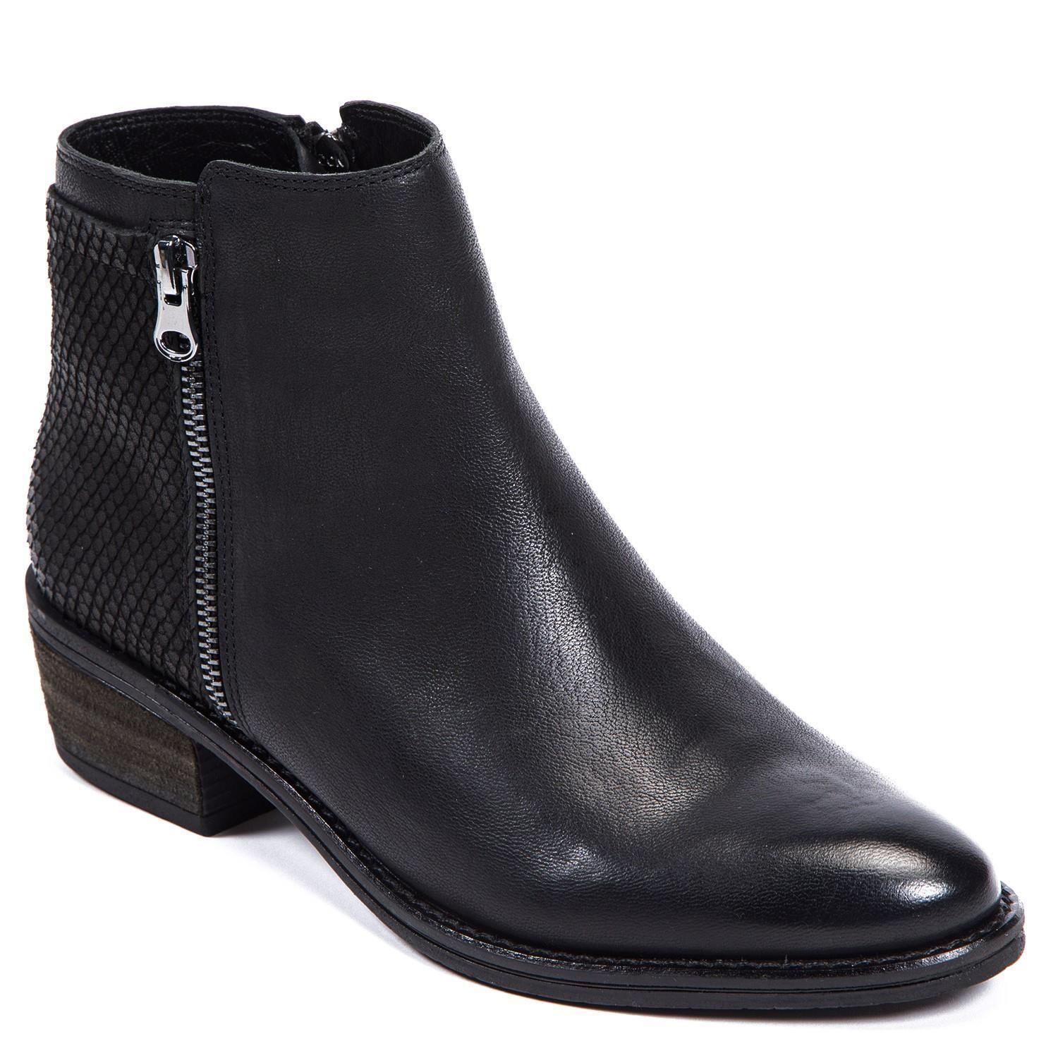 Botin de cuero mujer Gacel Negro Gina 0658592-2