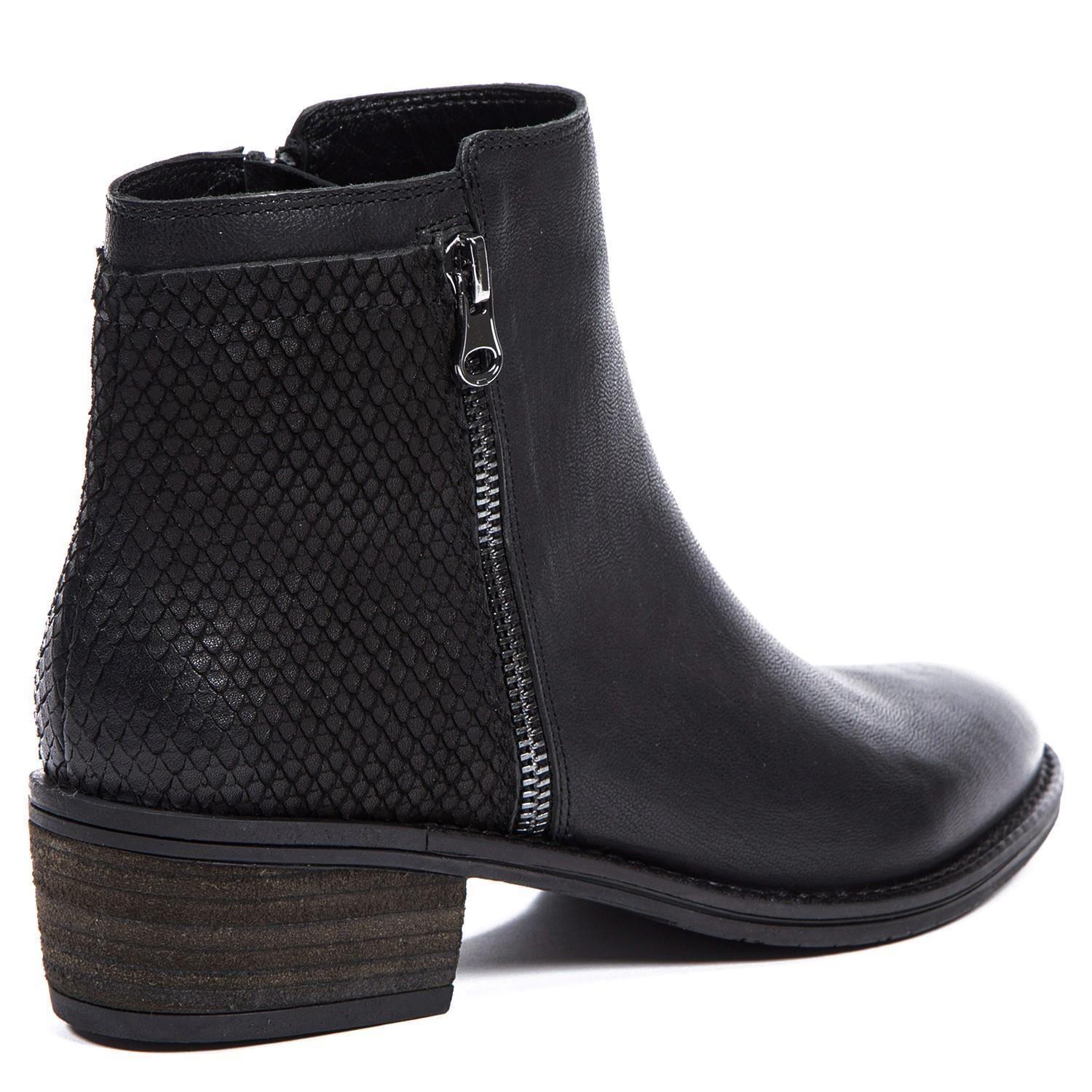Botin de cuero mujer Gacel Negro Gina 0658592-4