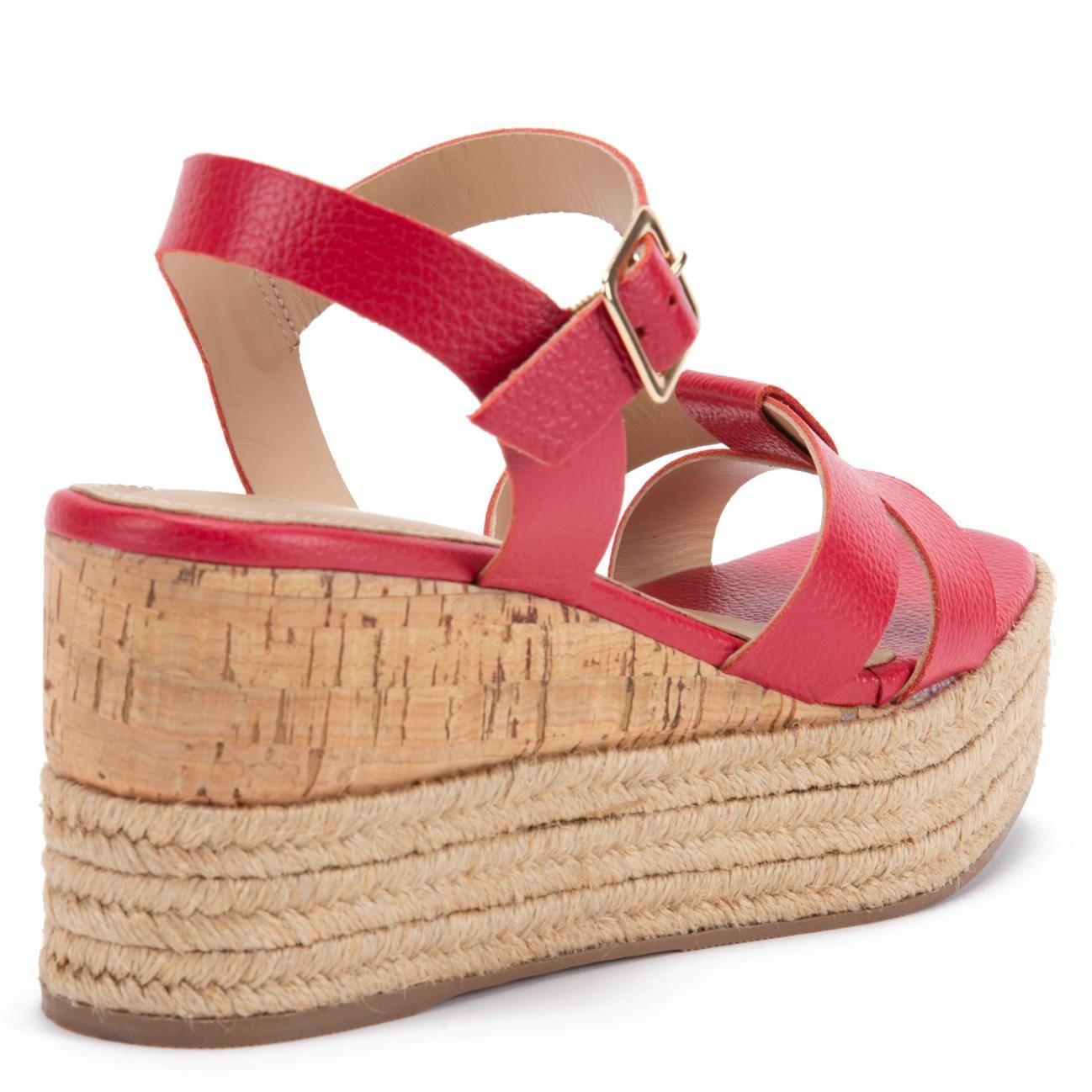 Sandalia de cuero mujer Gacel frambuesa Eduarda 0660670-4