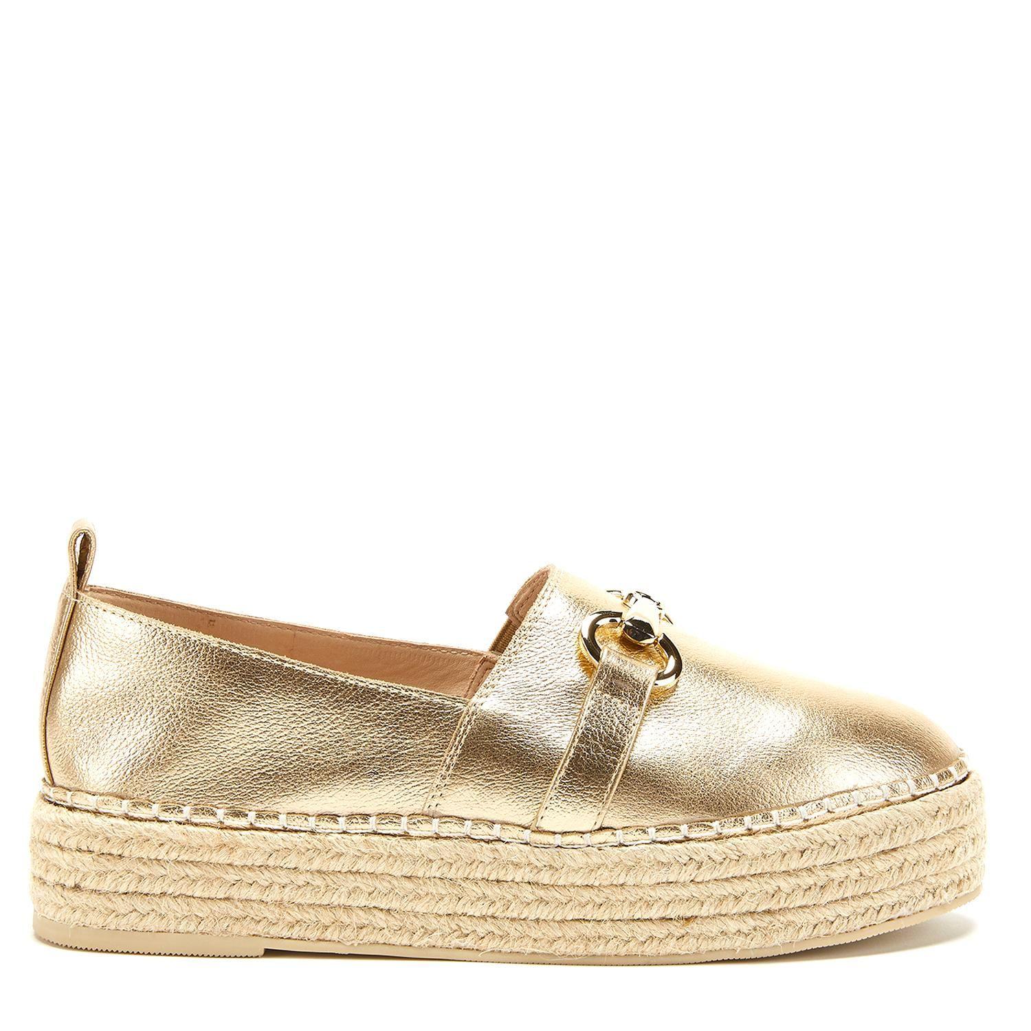 Alpargata de cuero mujer Gacel Dorado Maira-0