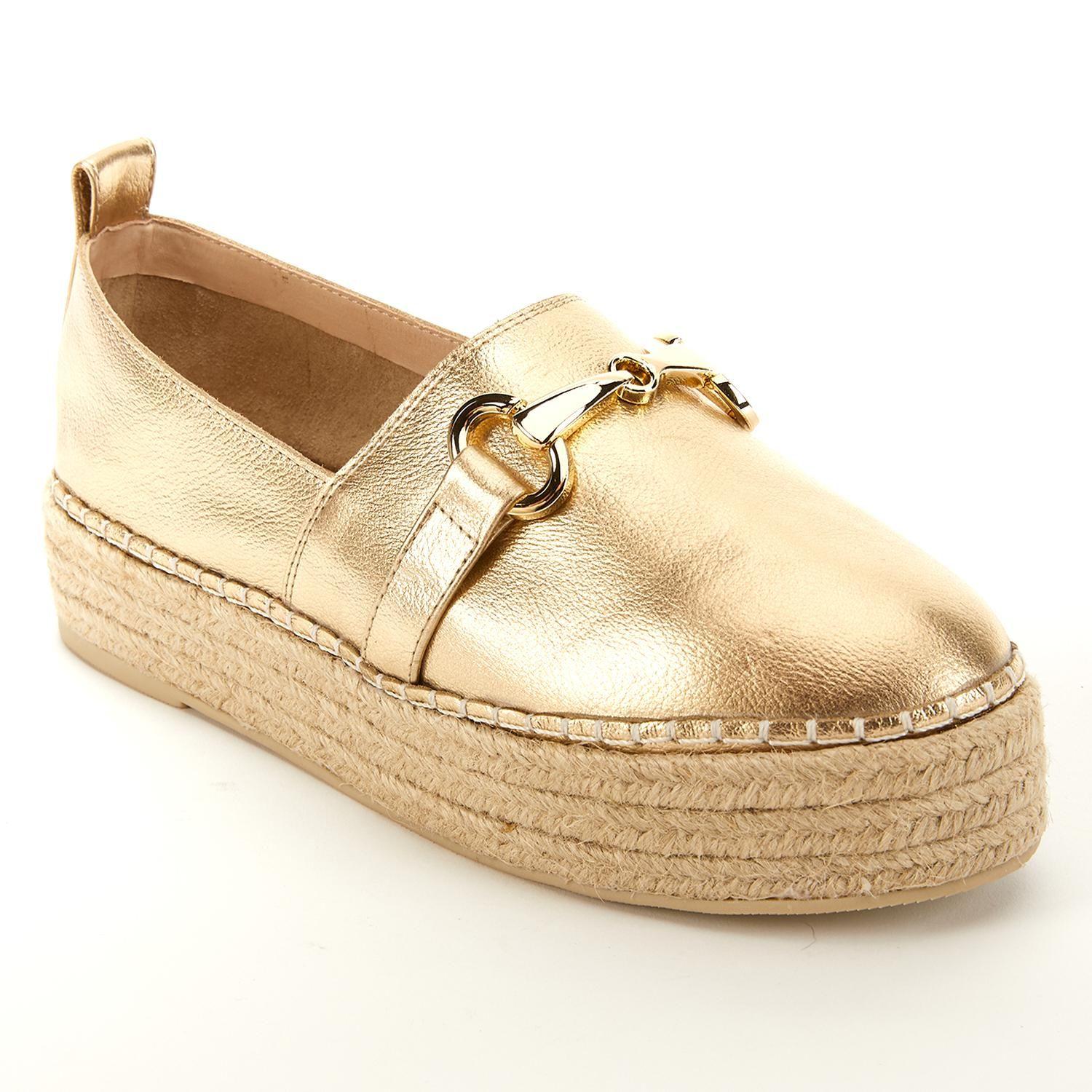 Alpargata de cuero mujer Gacel Dorado Maira-2