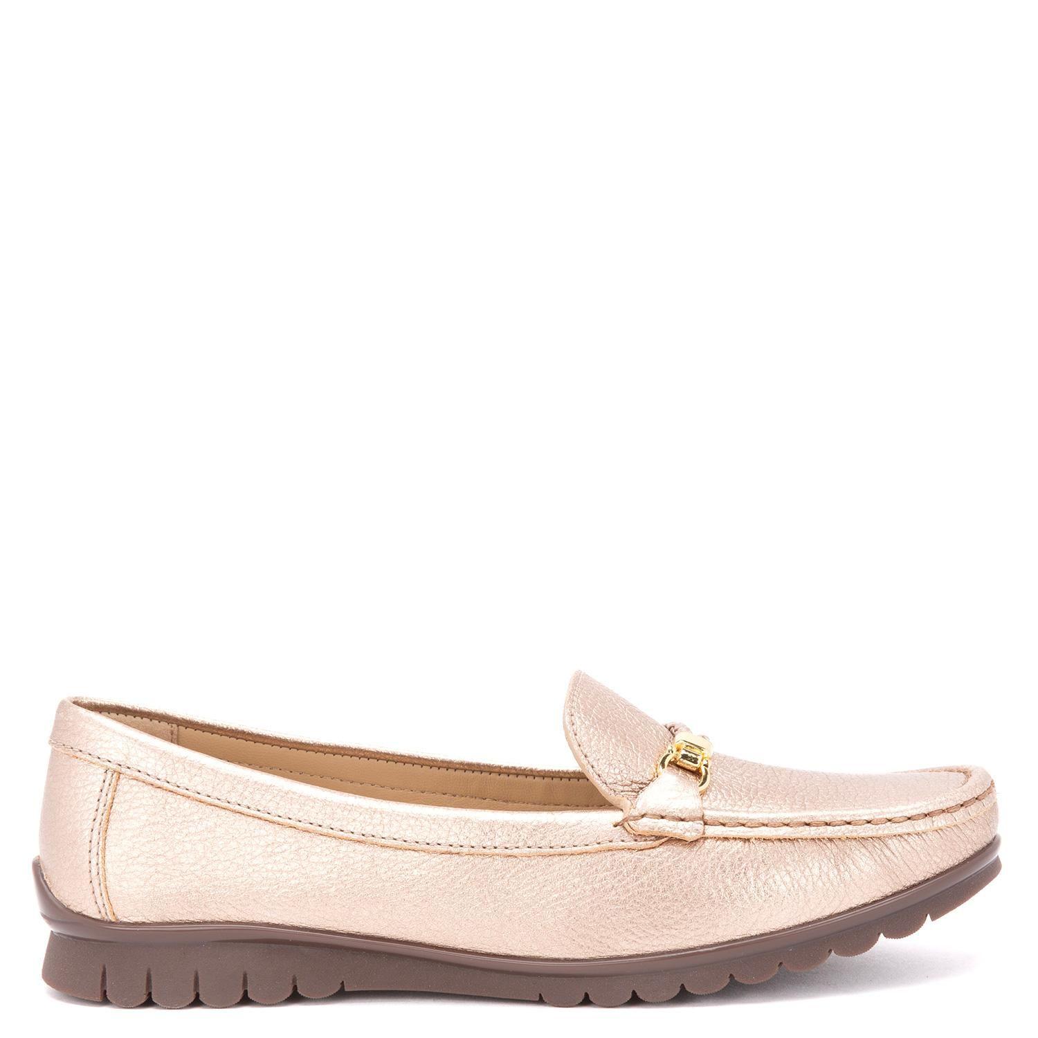 Mocasin de cuero mujer Gacel dorado Trini-0