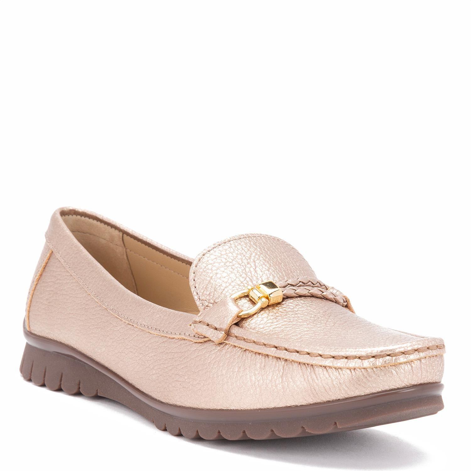 Mocasin de cuero mujer Gacel dorado Trini-4