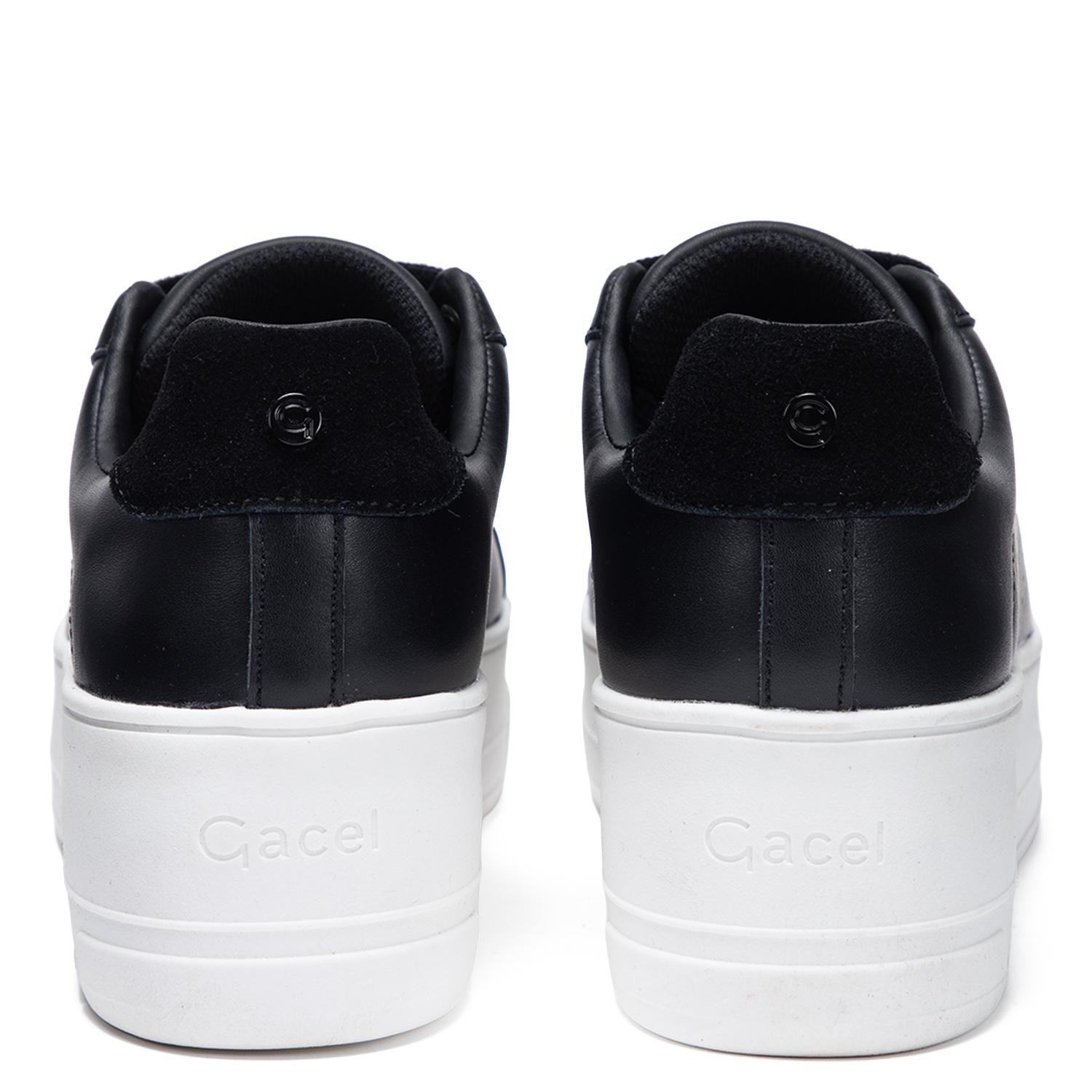 Zapatilla de cuero mujer Gacel negro Rosi-4