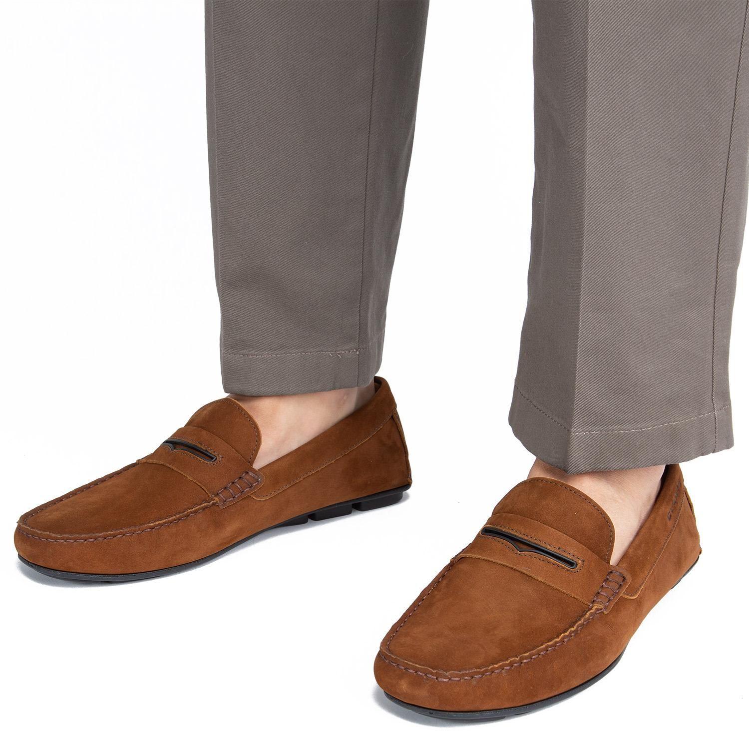 Mocasin de cuero hombre Guante Whisky Ancona-1