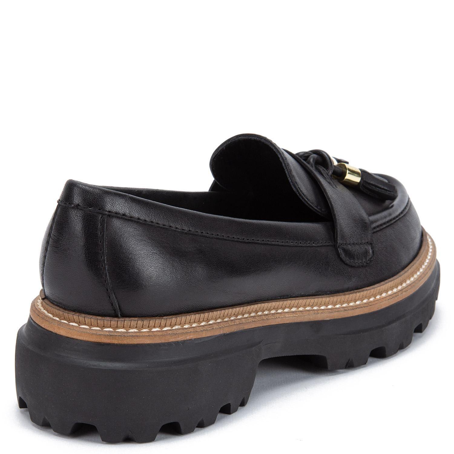 Mocasin de cuero mujer Gacel Negro Eve 0660387-4