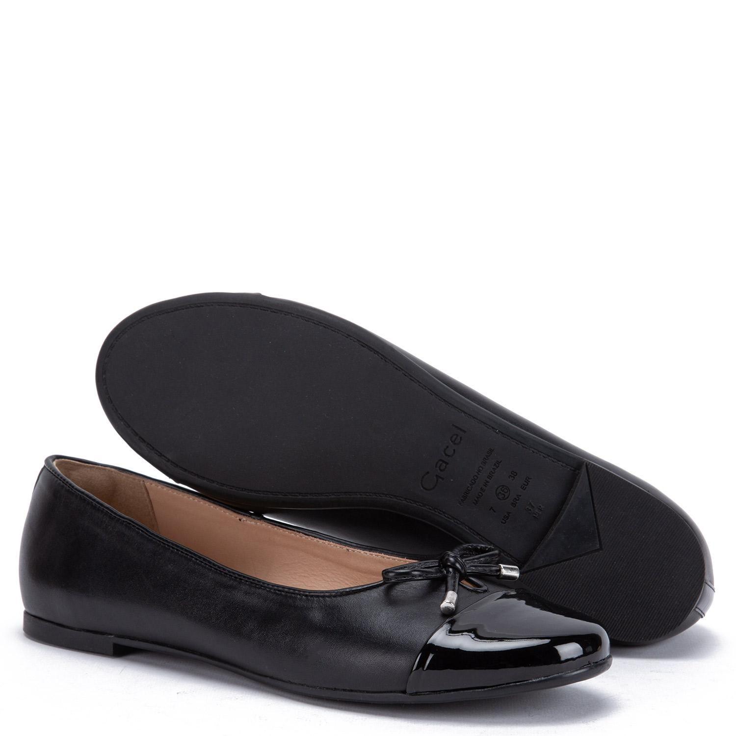 Ballerina de cuero mujer Gacel Negro Ikia 0660417-3