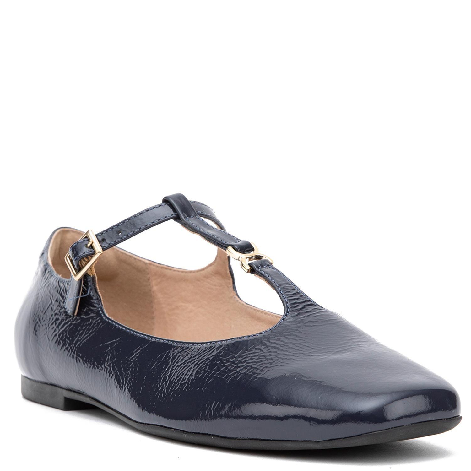 Ballerina de cuero mujer Gacel marino Abi-2
