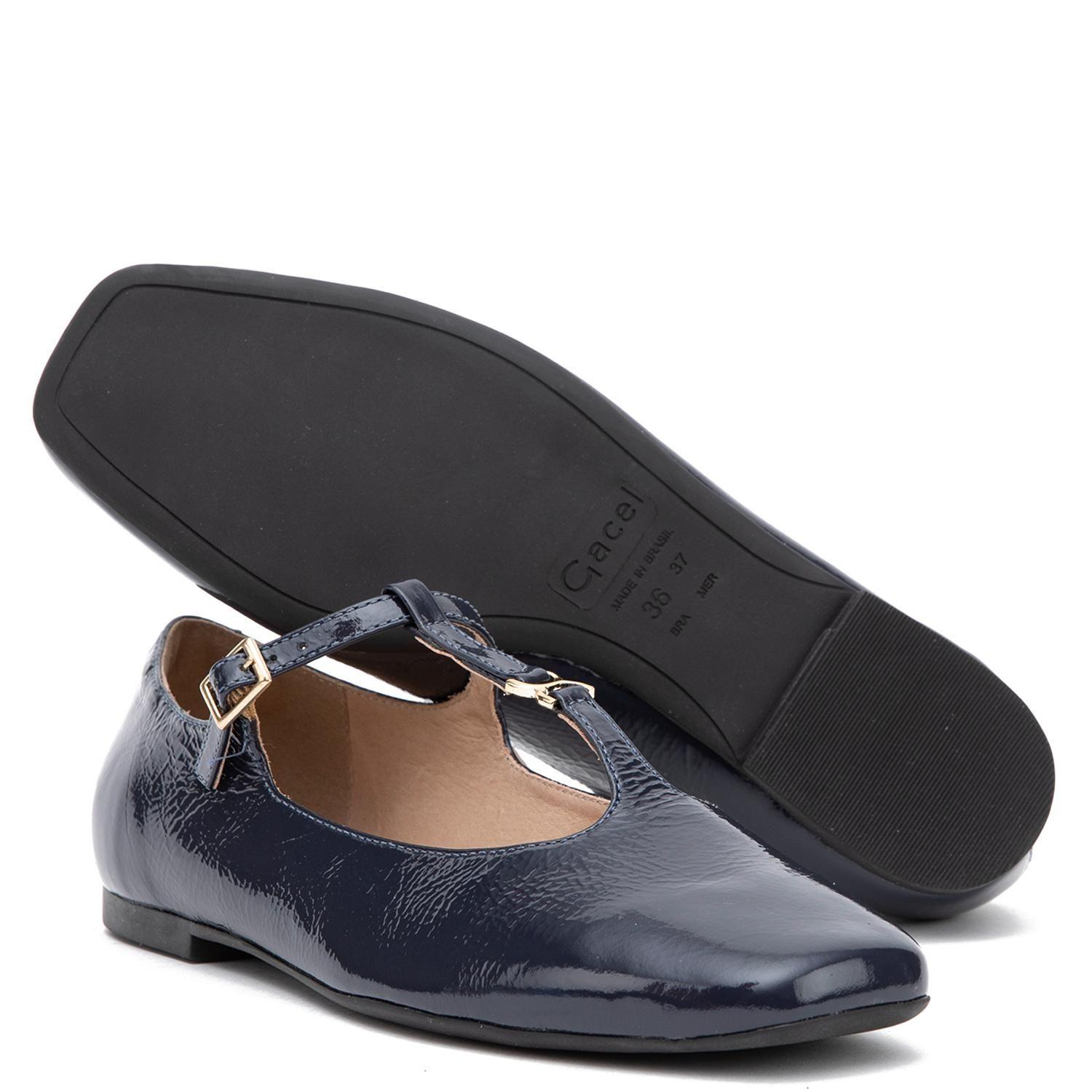 Ballerina de cuero mujer Gacel marino Abi-3