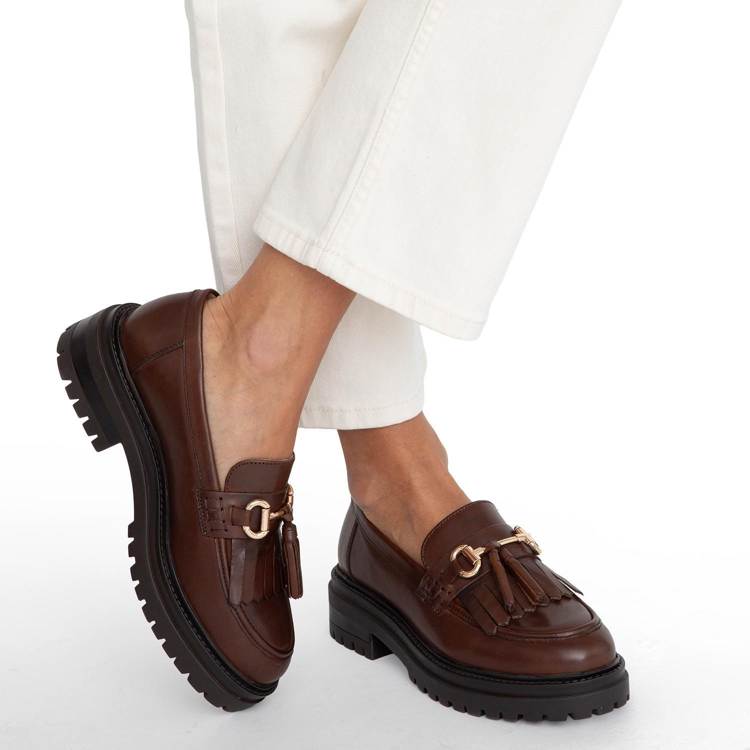 Mocasin de cuero mujer Gacel chocolate Timothy-1
