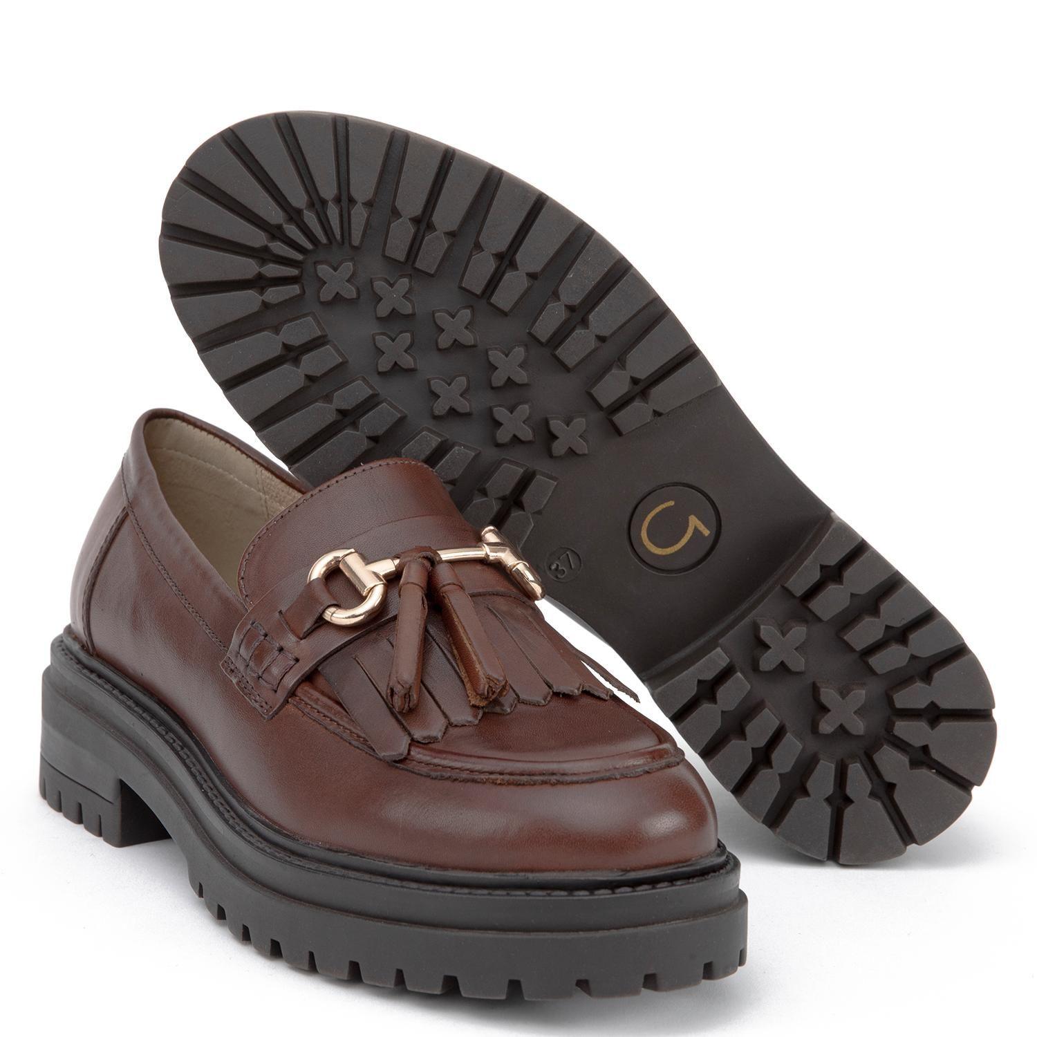 Mocasin de cuero mujer Gacel chocolate Timothy-3
