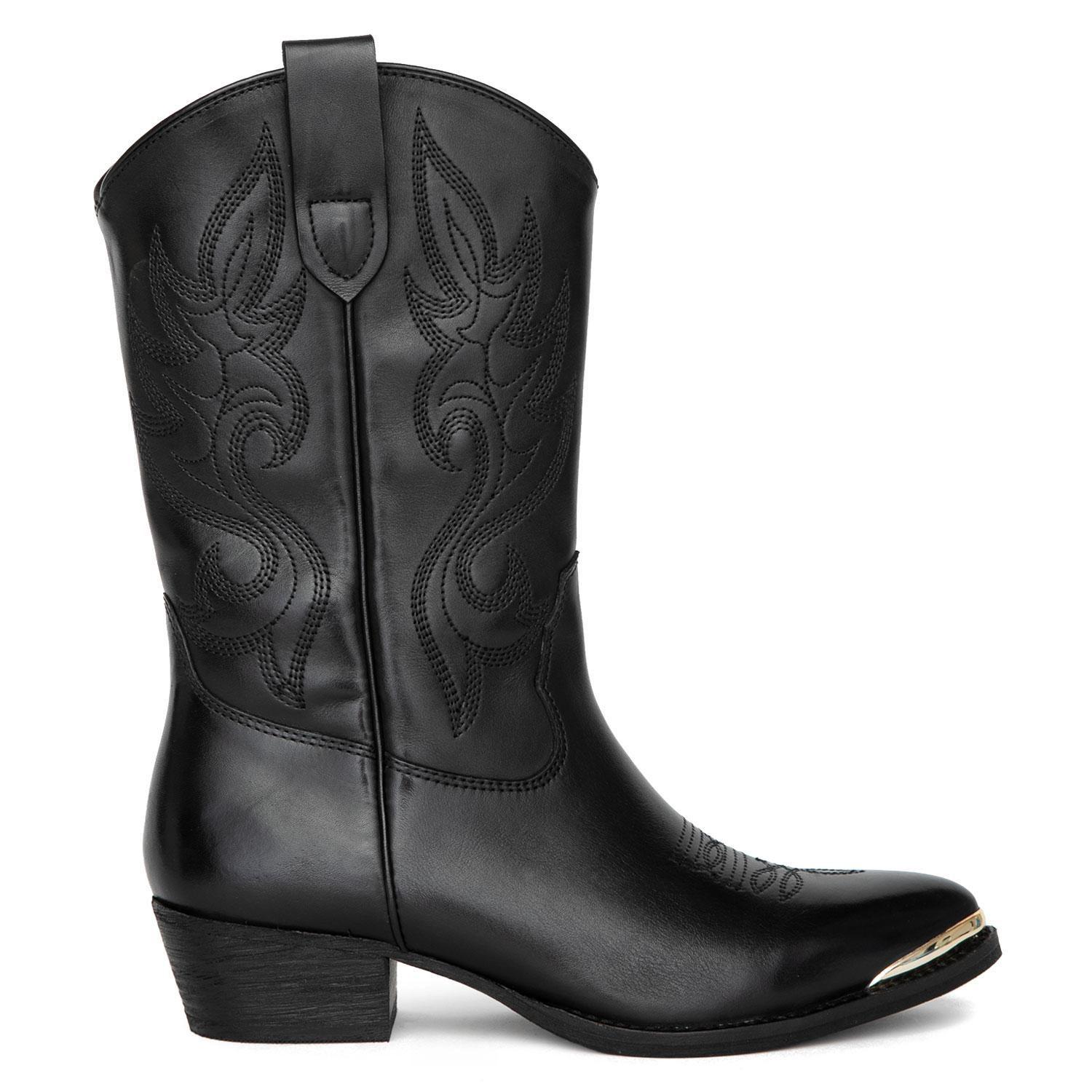 Bota de cuero mujer Gacel negro Ashley-0