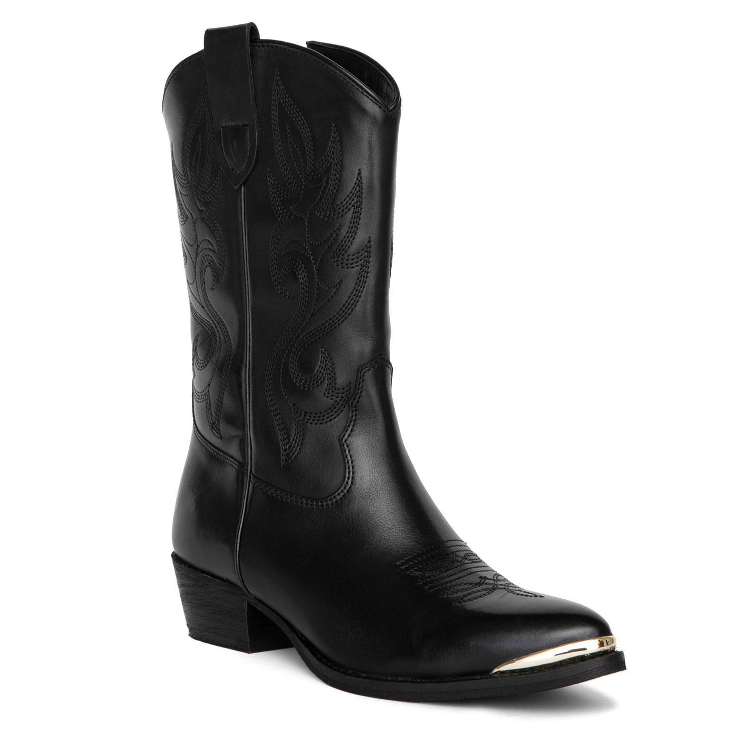 Bota de cuero mujer Gacel negro Ashley-2
