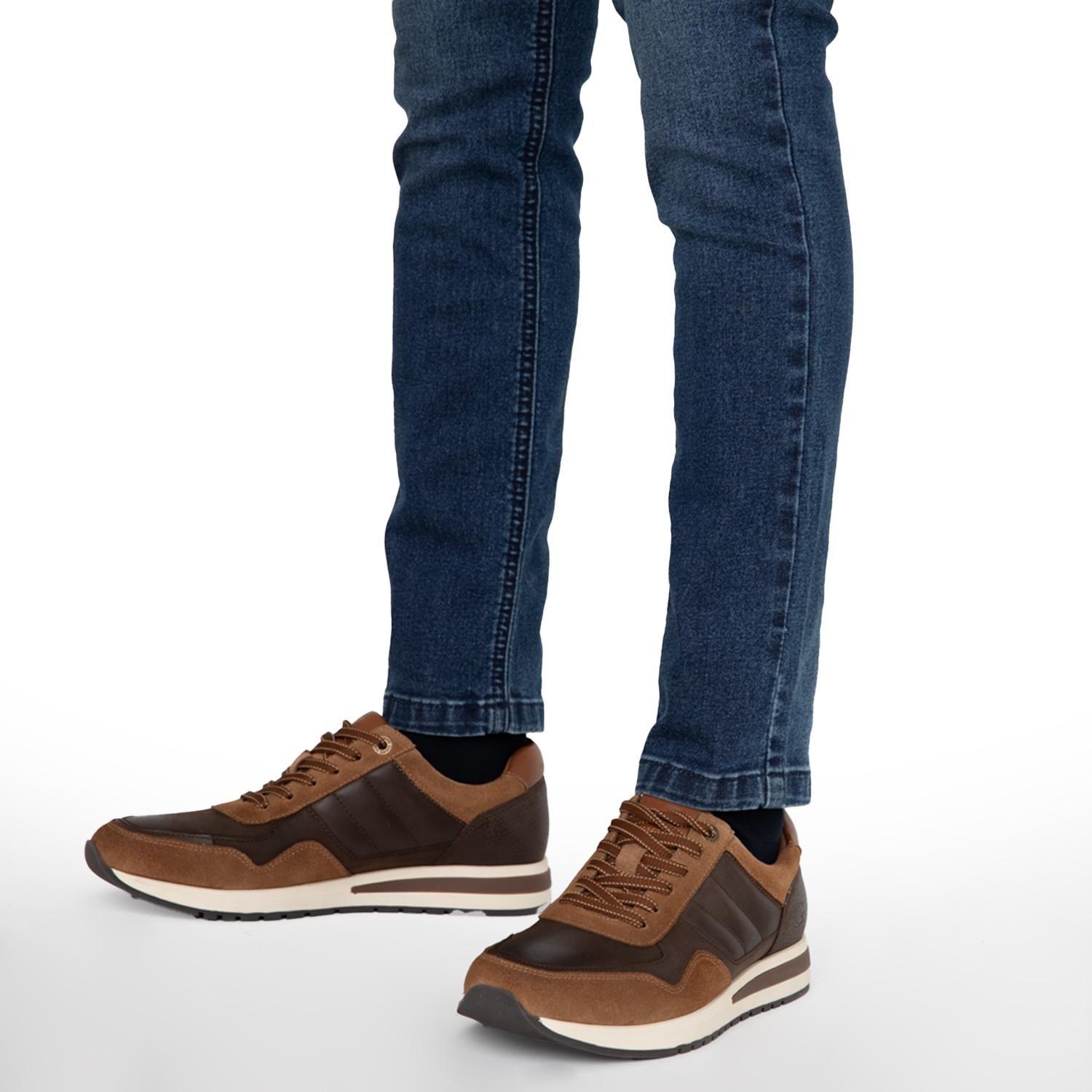 Zapatilla de cuero hombre Guante tostado Pekin-1