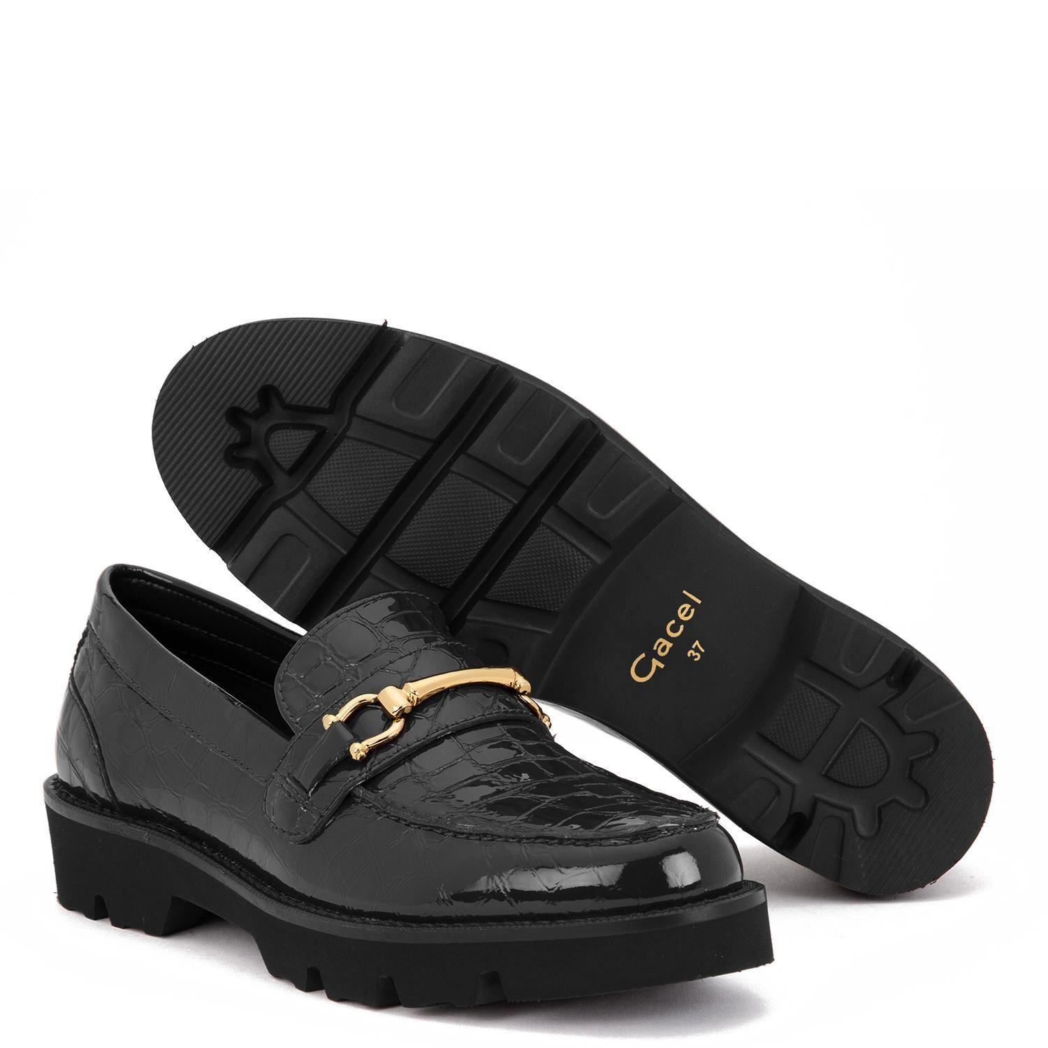 Mocasin de cuero mujer Gacel negro Morgan 0660019-2