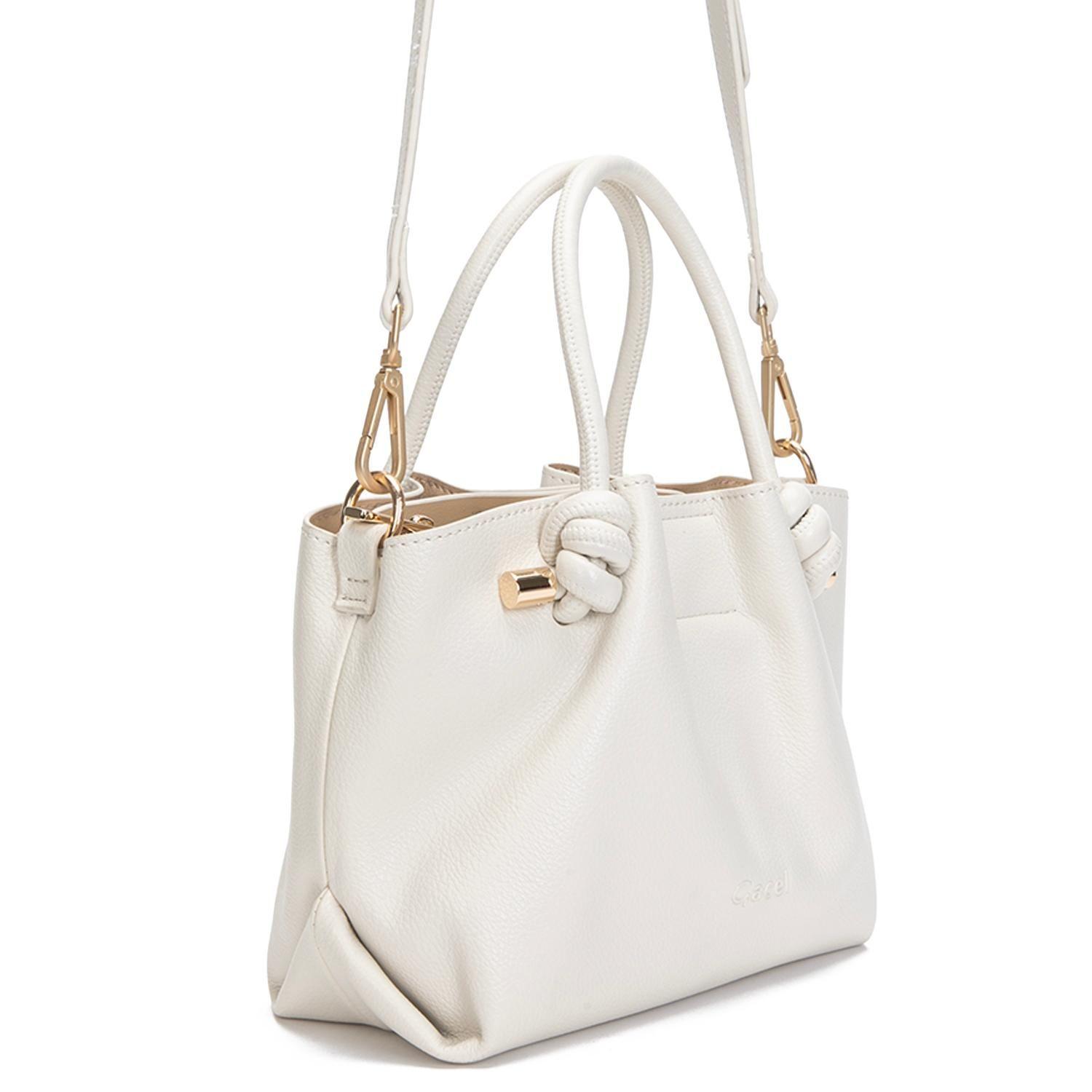 Cartera mujer Gacel off white dos asas pequeña-3