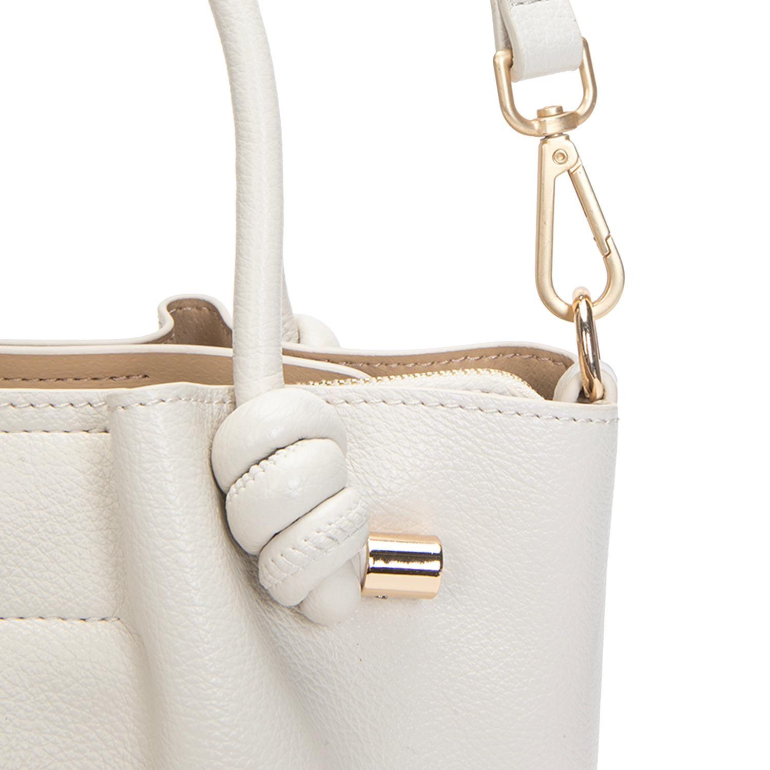 Cartera mujer Gacel off white dos asas pequeña-4