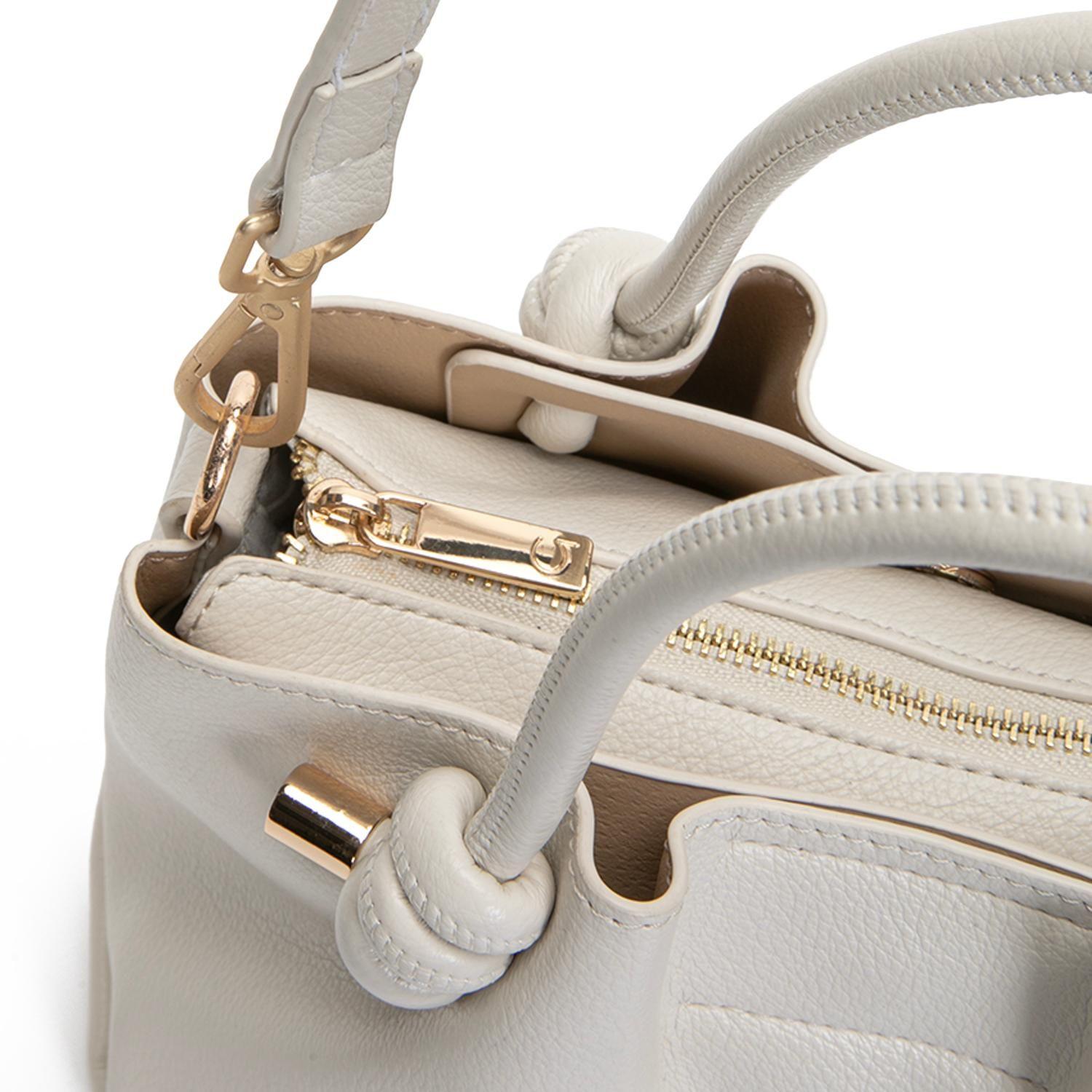 Cartera mujer Gacel off white dos asas pequeña-5
