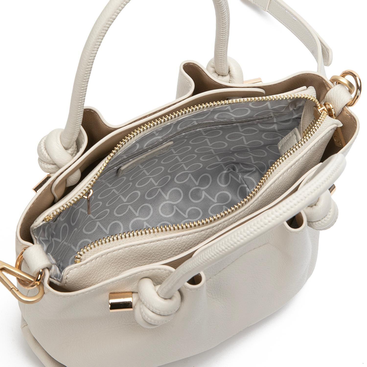 Cartera mujer Gacel off white dos asas pequeña-7