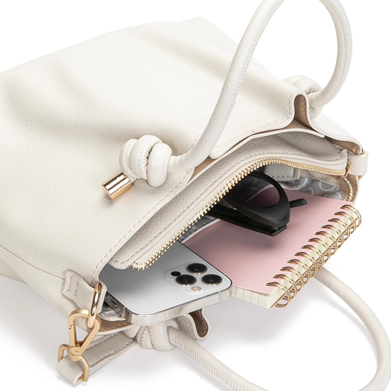 Cartera mujer Gacel off white dos asas pequeña-8