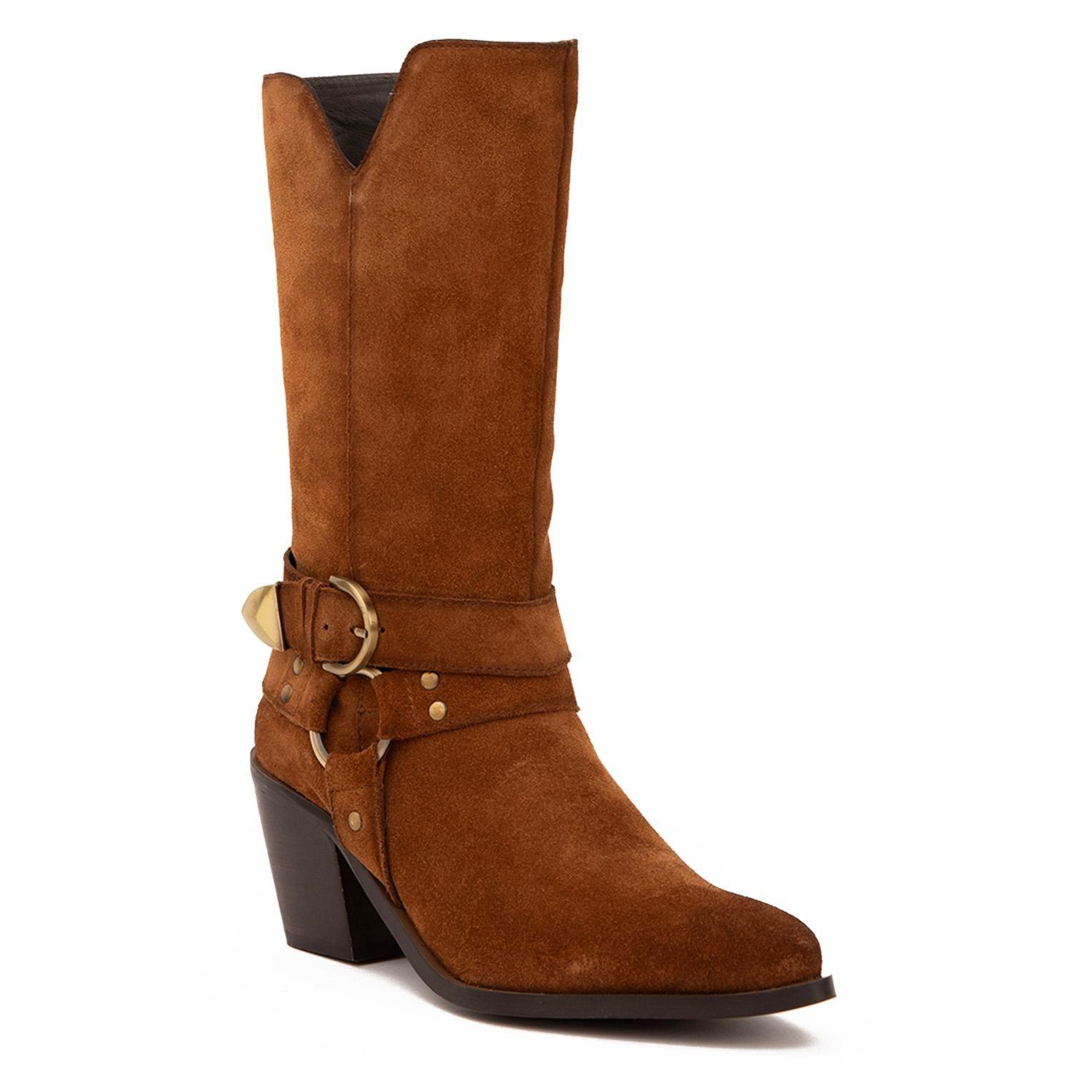 Bota de cuero mujer Gacel tostado Rain 0660977-2