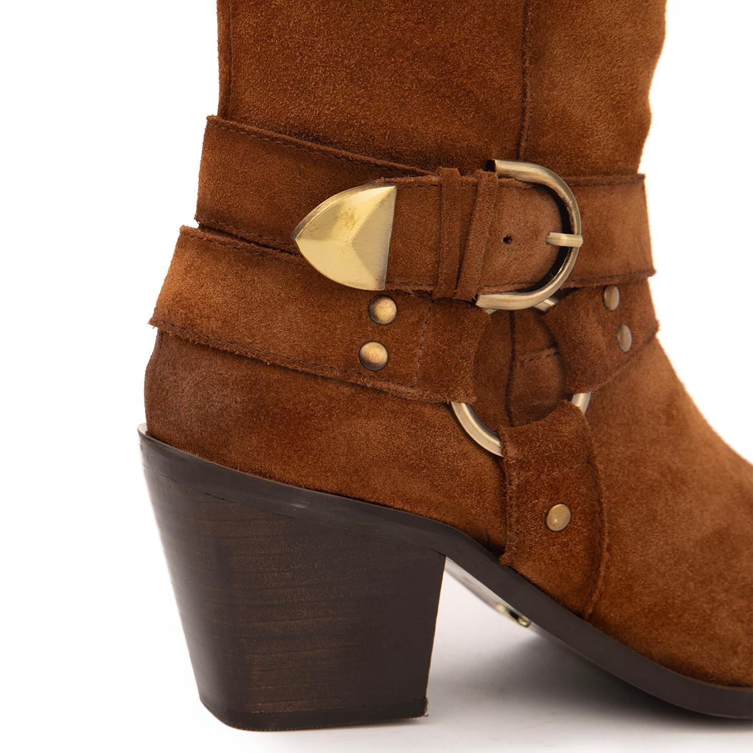 Bota de cuero mujer Gacel tostado Rain 0660977-3
