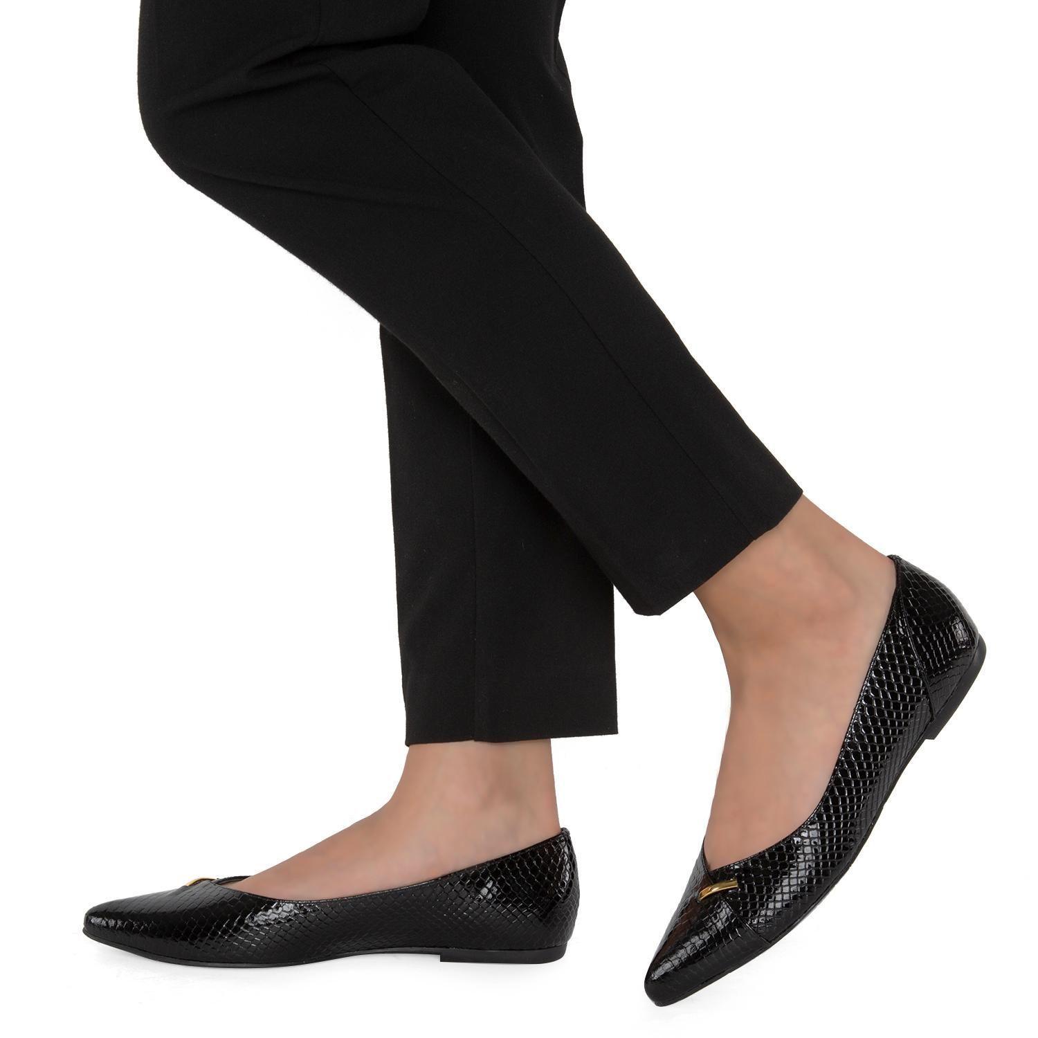 Ballerina de cuero mujer Gacel Negro Kim 0659955-1