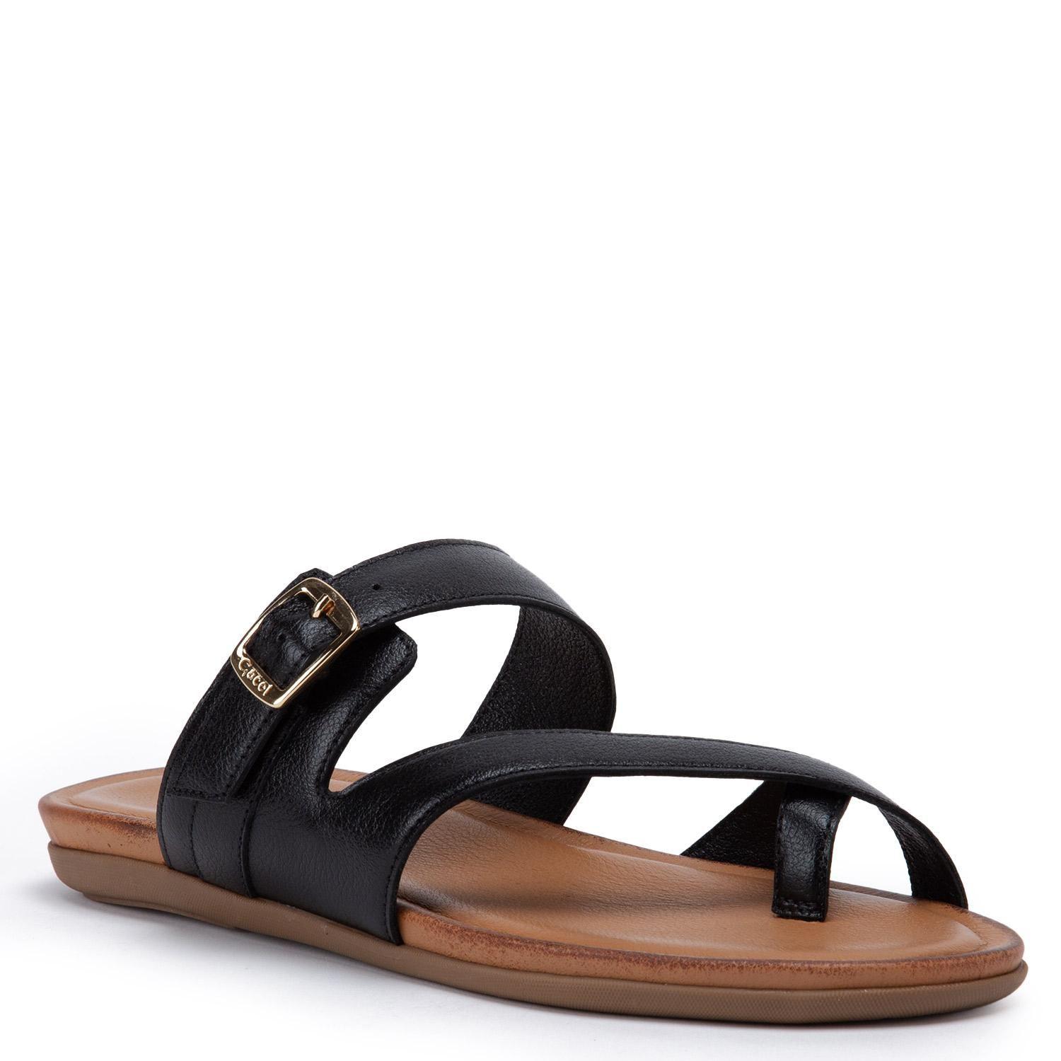 Sandalia de cuero mujer Gacel Negro fi-2