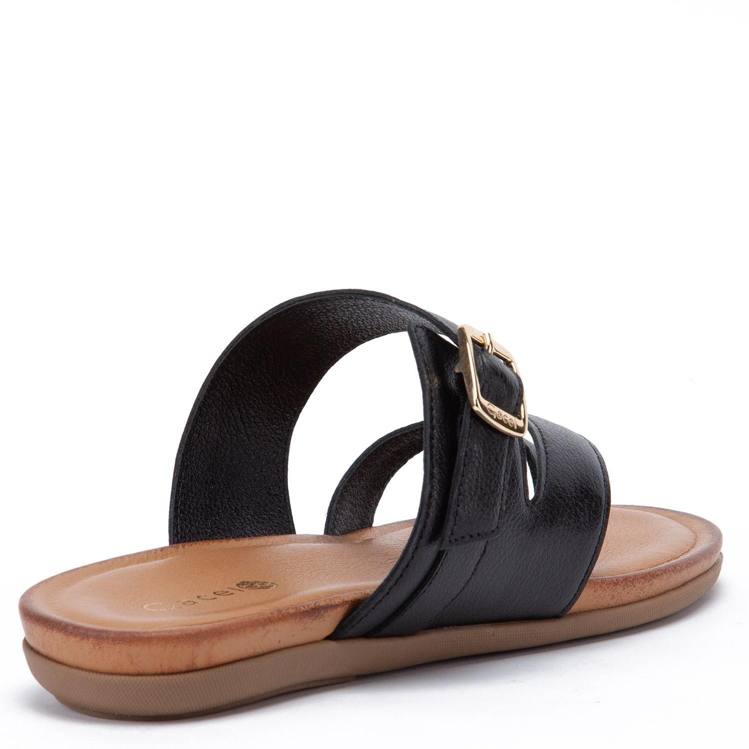 Sandalia de cuero mujer Gacel Negro fi-4