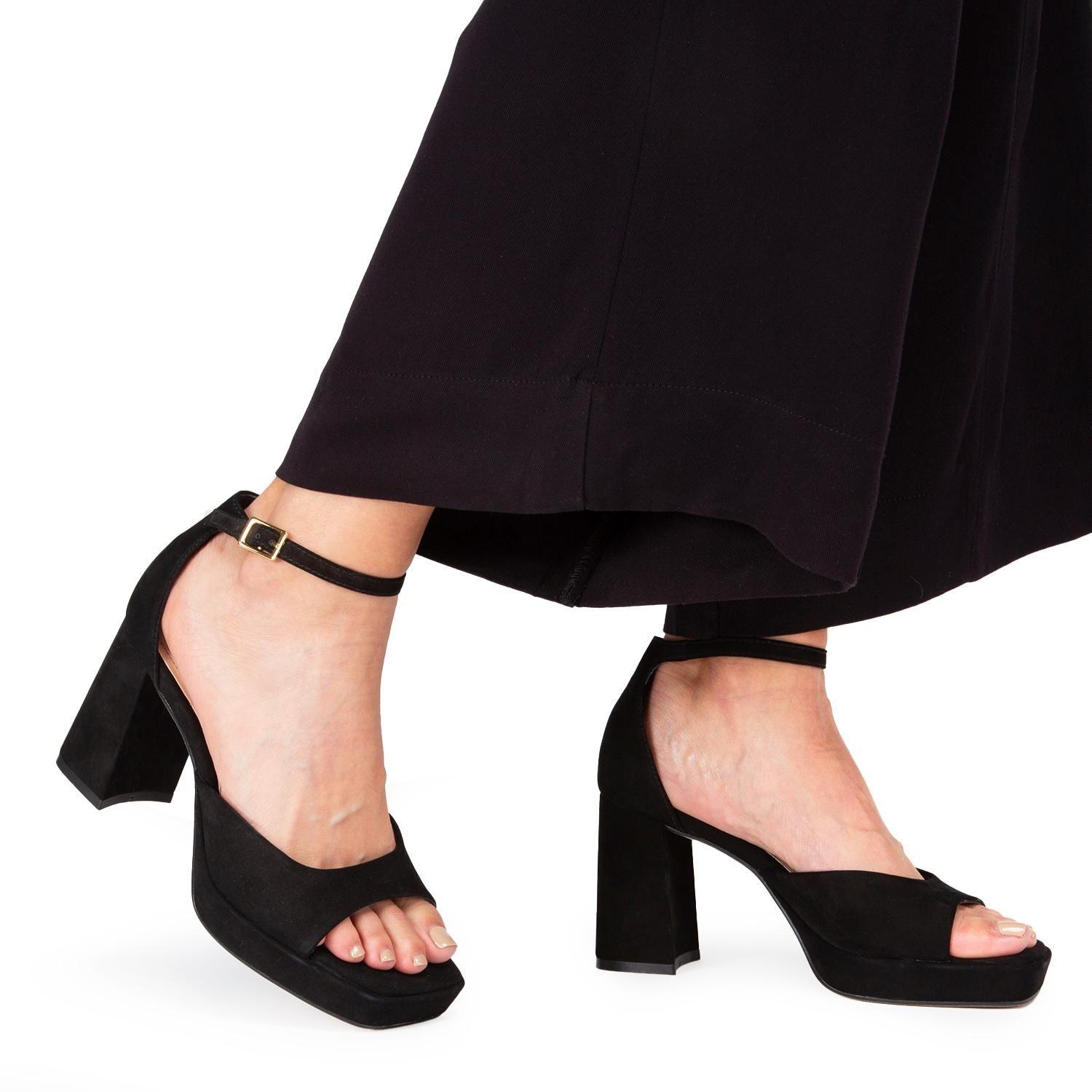 Sandalia de cuero mujer Gacel Negro Mabel-1