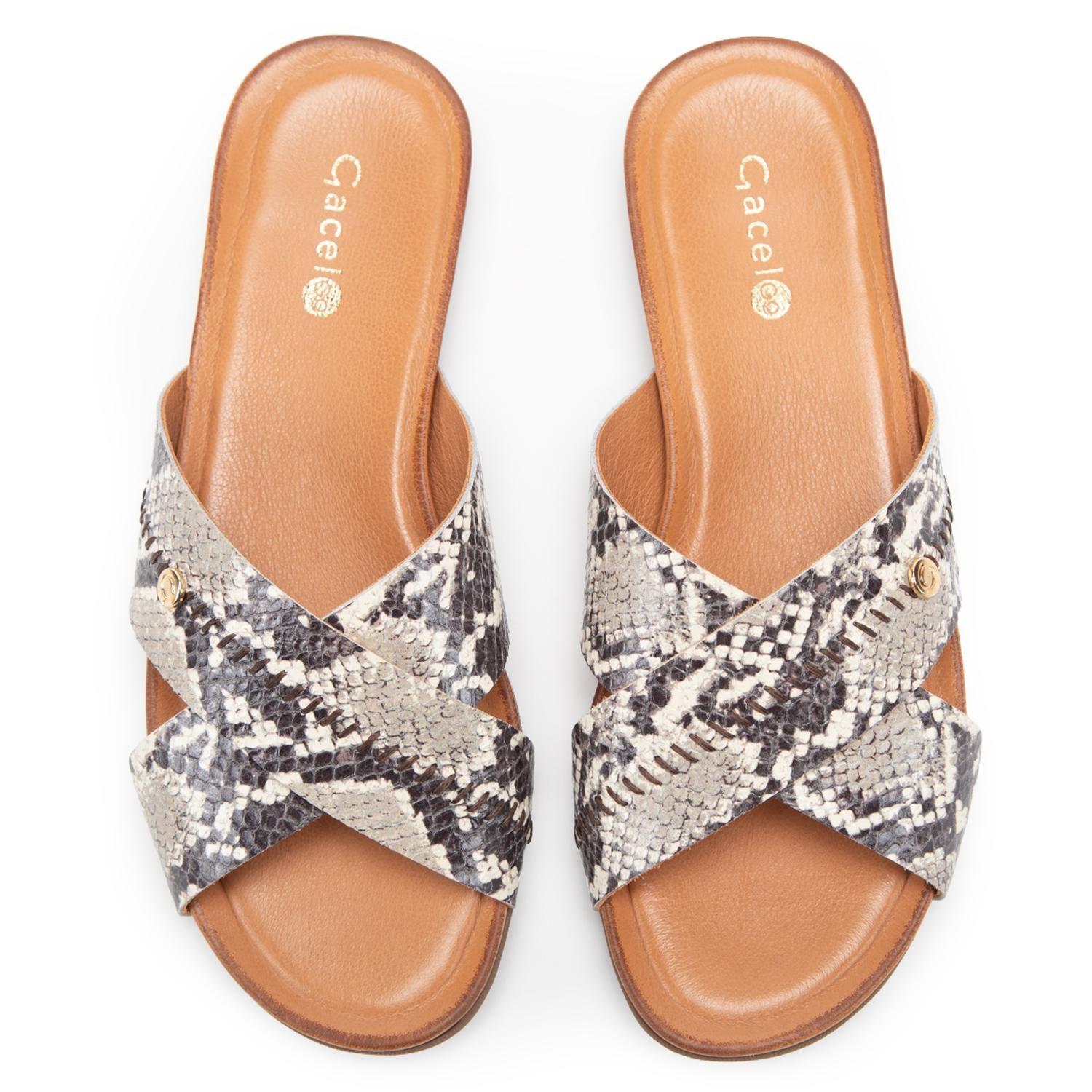 Sandalia de cuero mujer Gacel animal print Fi-3