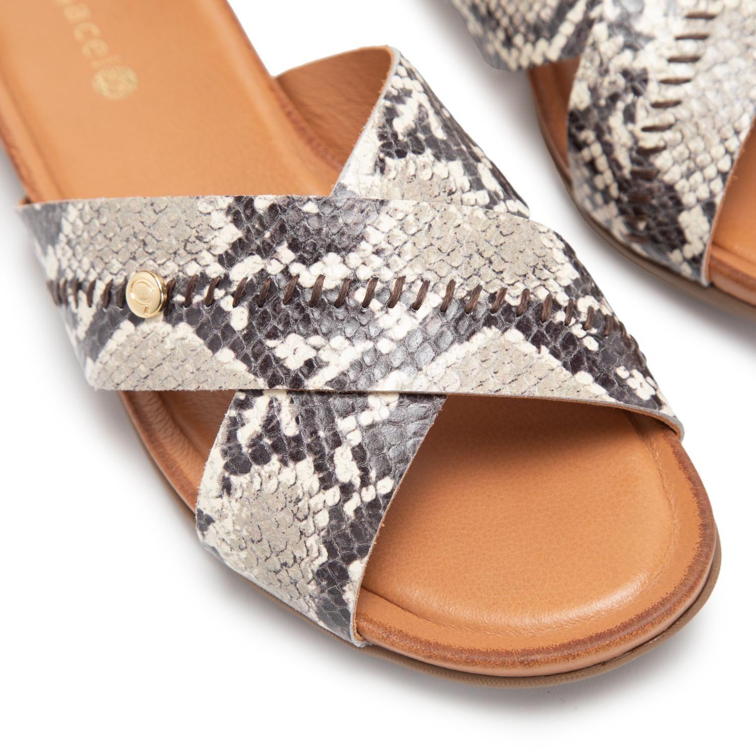 Sandalia de cuero mujer Gacel animal print Fi-5