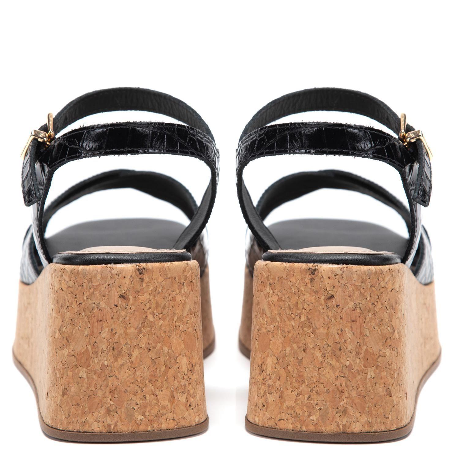 Sandalia de cuero mujer Gacel negro Carry-4