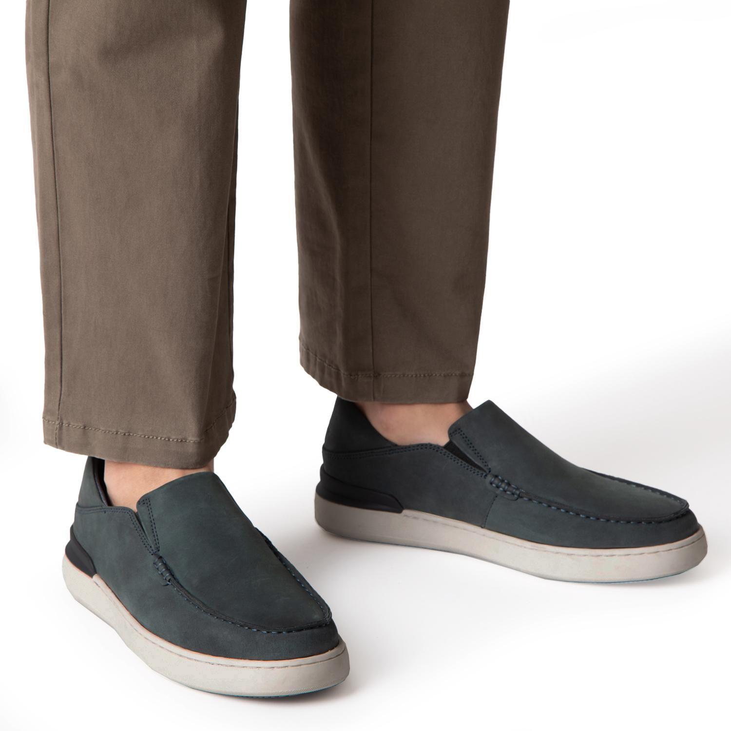Zapatilla de cuero hombre Guante azul Broome-1