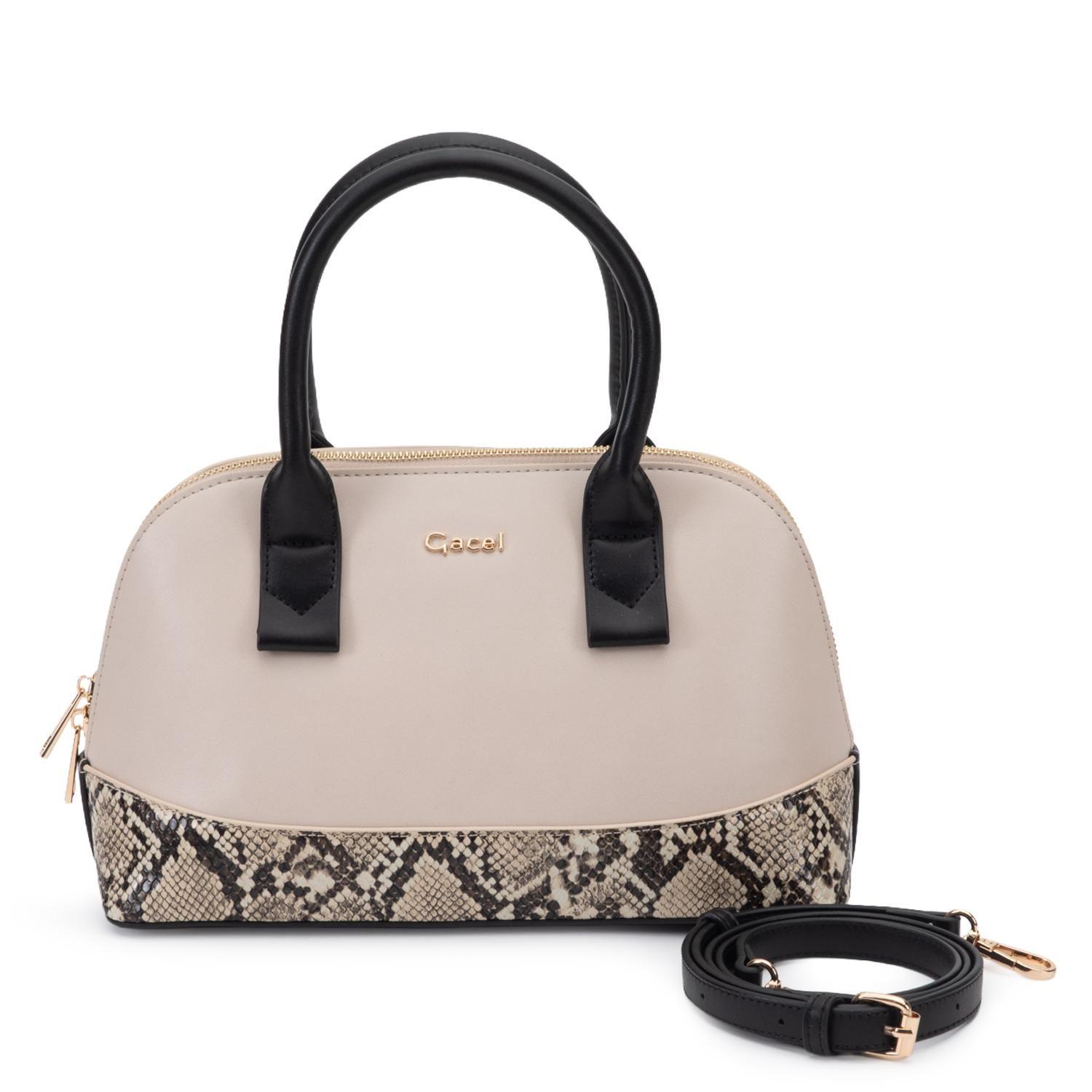 Cartera mujer Gacel off white dos asas mediana-0