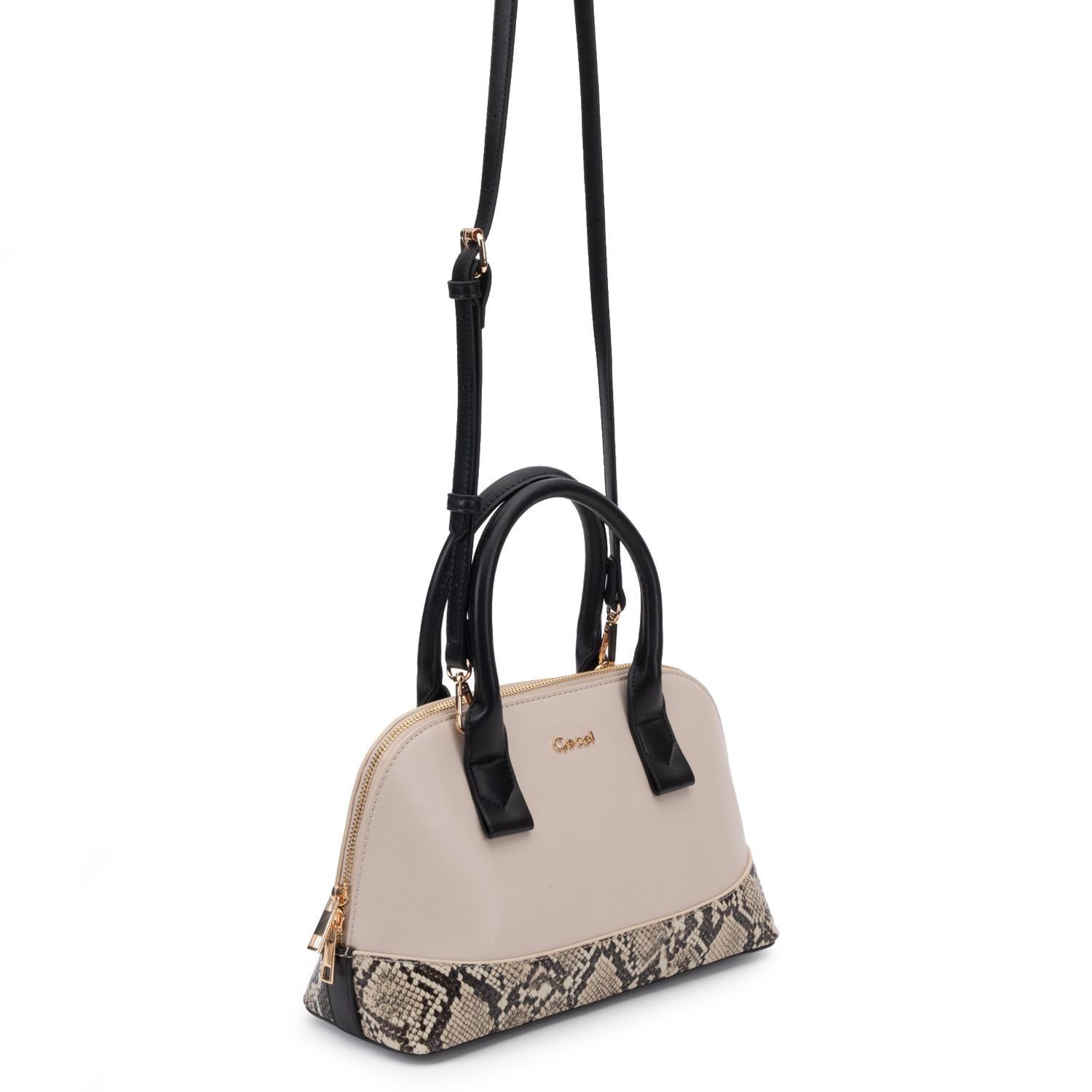 Cartera mujer Gacel off white dos asas mediana-2