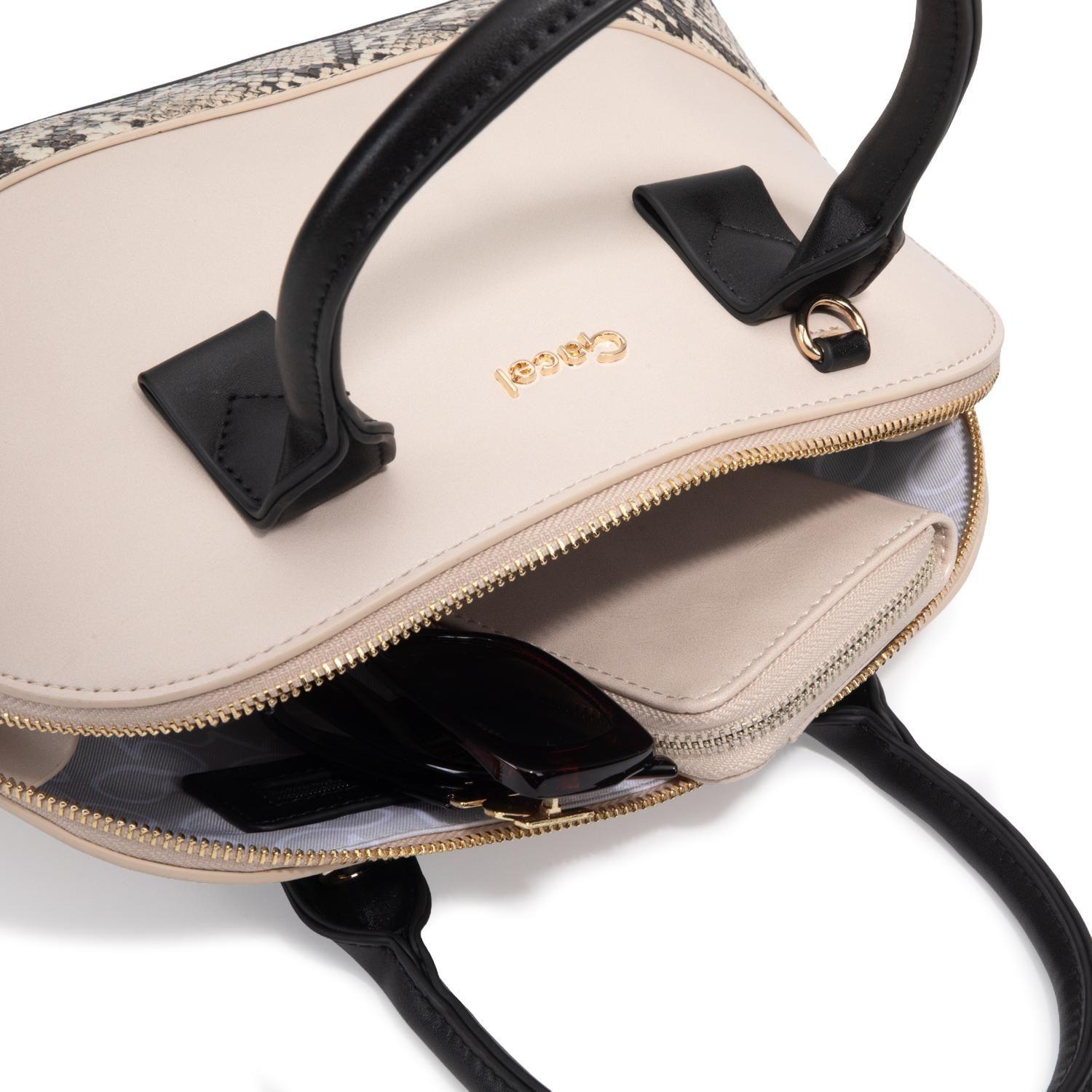 Cartera mujer Gacel off white dos asas mediana-7