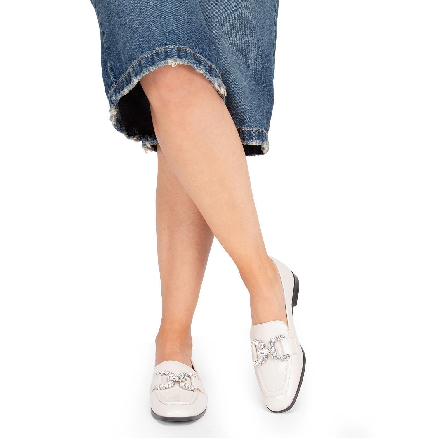 Mocasin de cuero mujer Gacel off white Trace 0660638-1