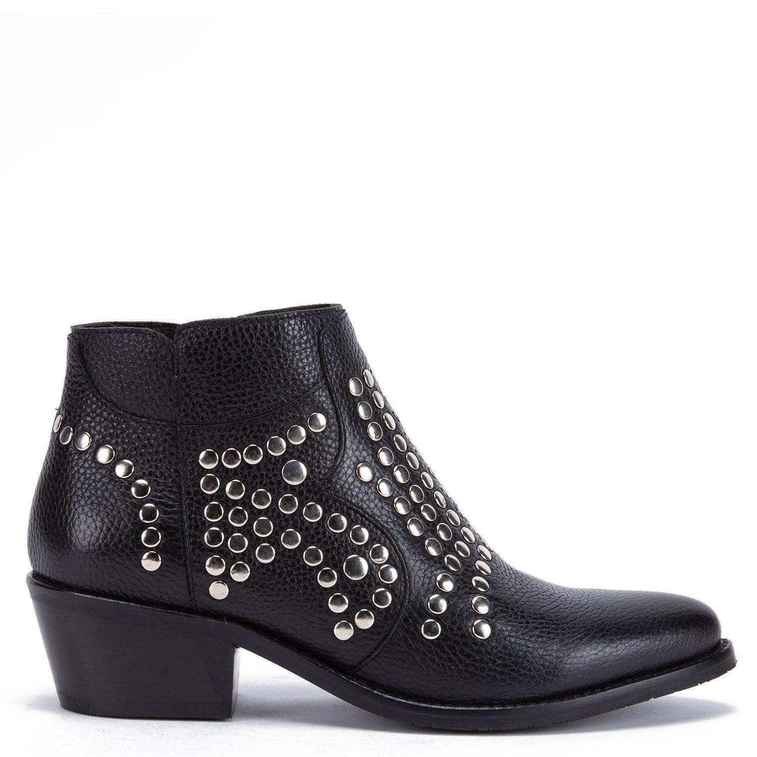 Botin de cuero mujer Gacel negro Sheyla-0