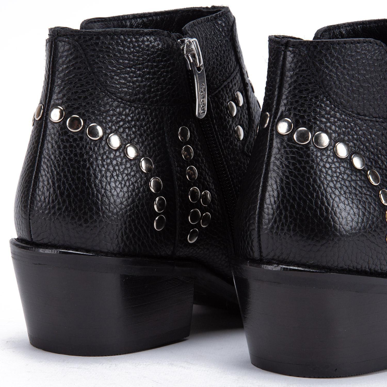 Botin de cuero mujer Gacel negro Sheyla-4