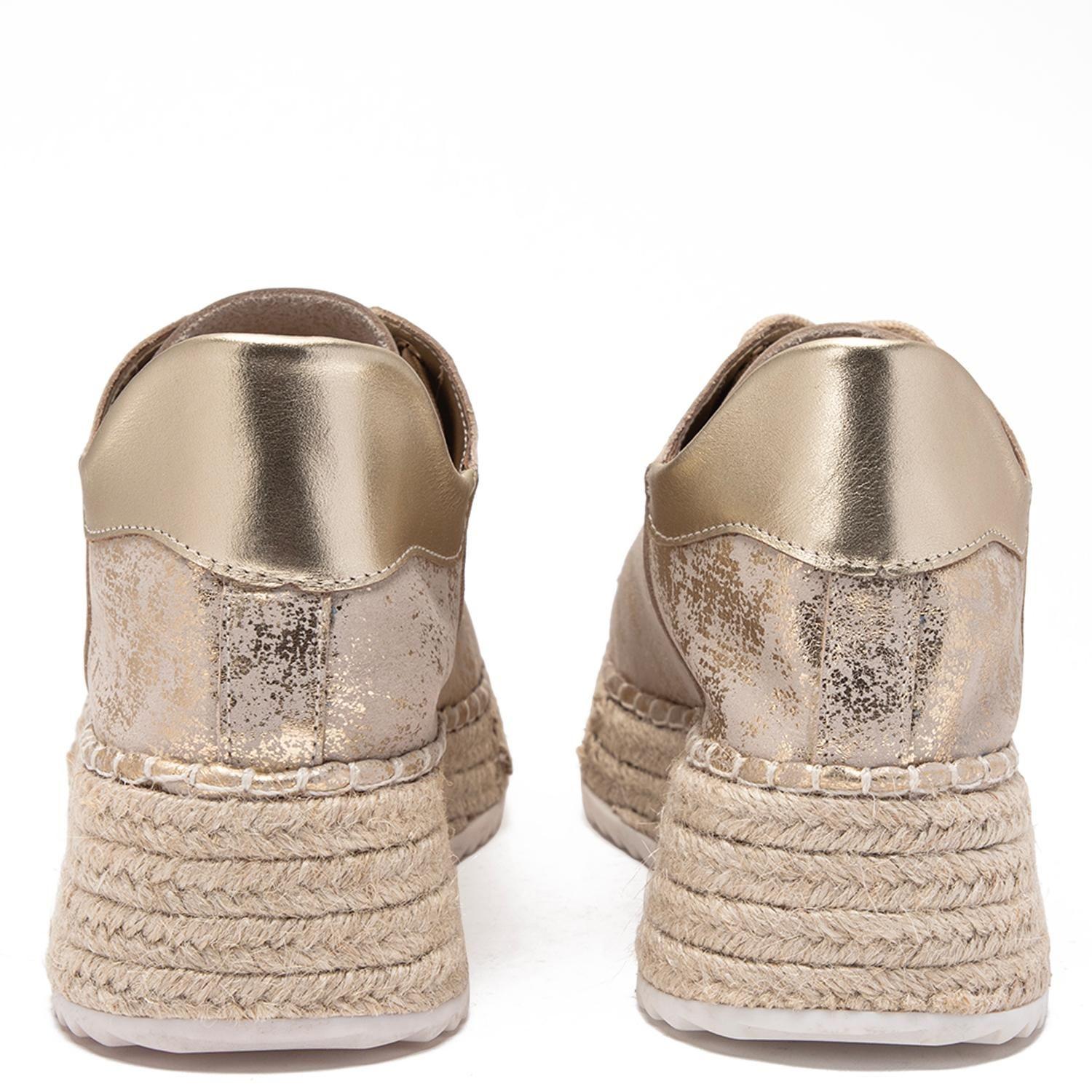 Alpargata de cuero mujer Gacel dorado Cira 0661158-4