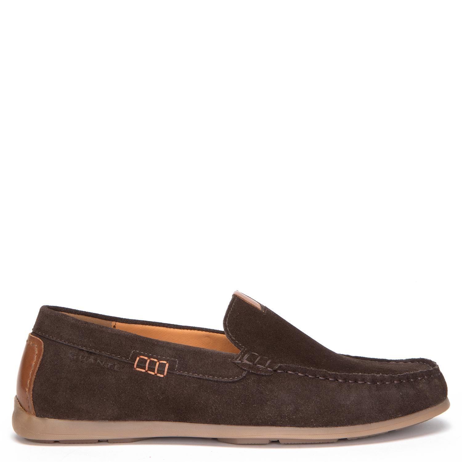 Mocasin de cuero hombre Guante chocolate Cayenne-0