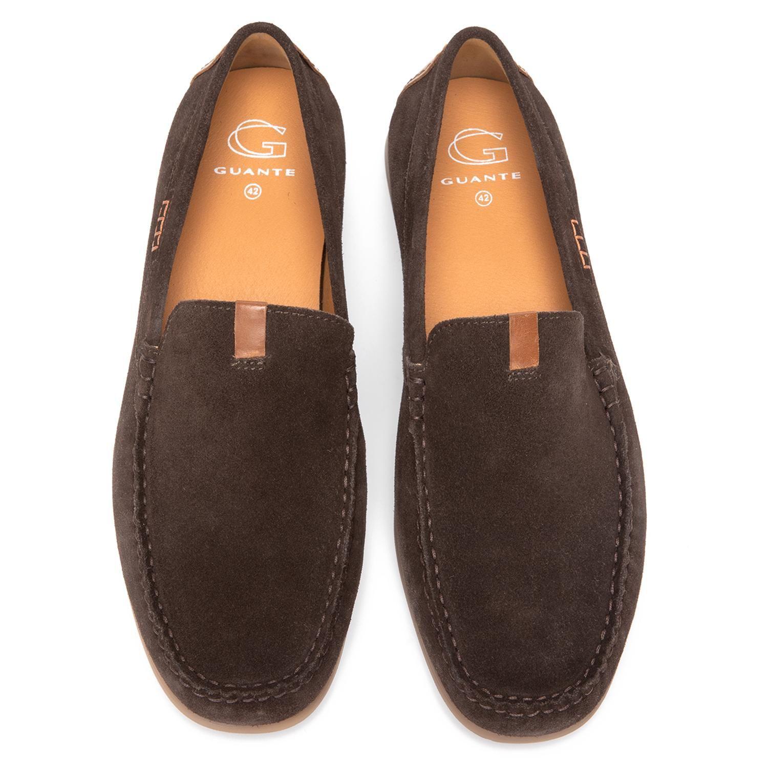 Mocasin de cuero hombre Guante chocolate Cayenne-2