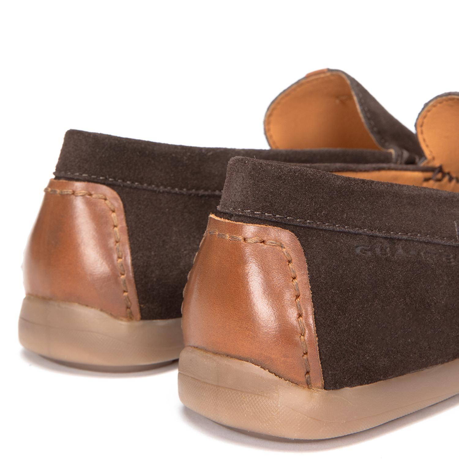 Mocasin de cuero hombre Guante chocolate Cayenne-4