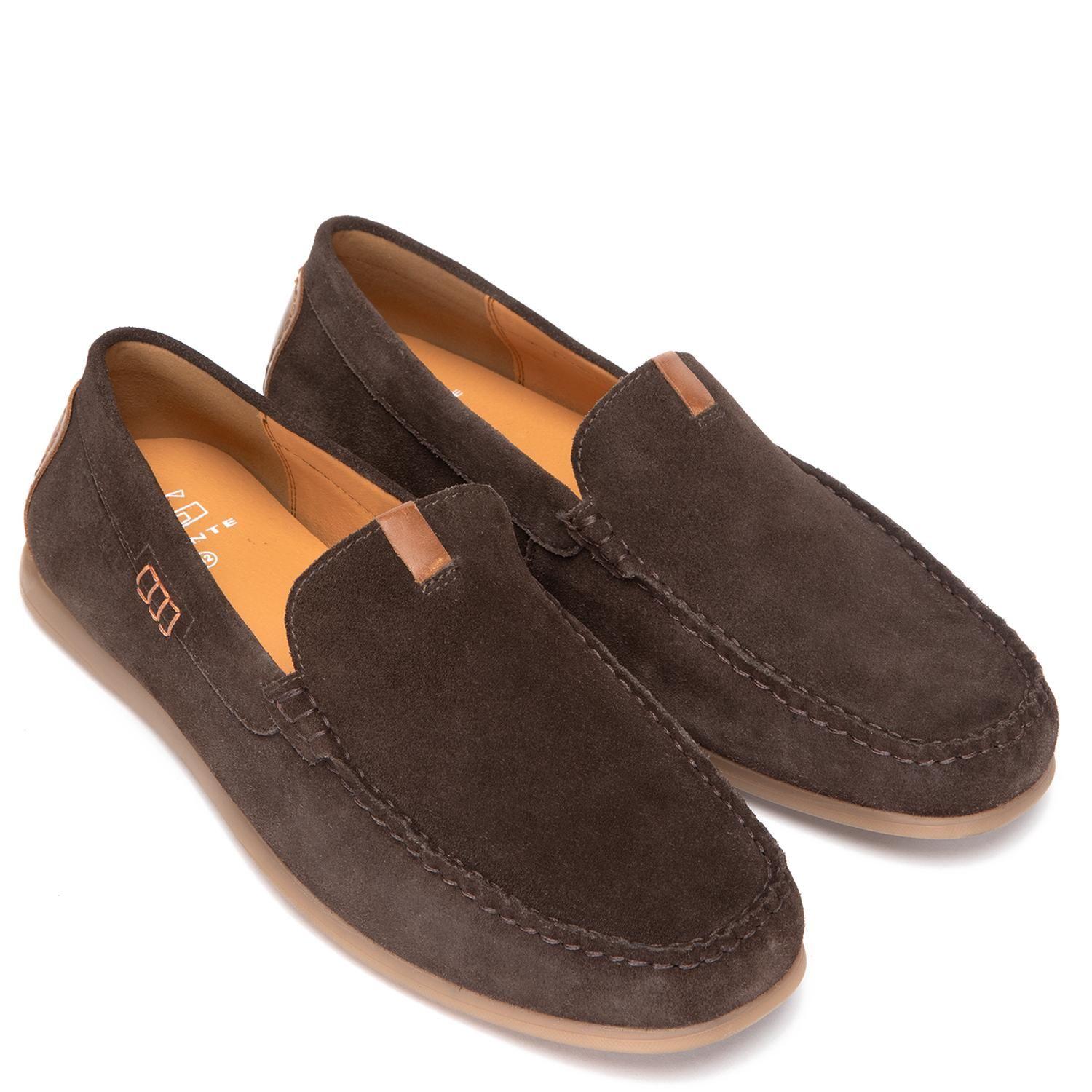 Mocasin de cuero hombre Guante chocolate Cayenne-5