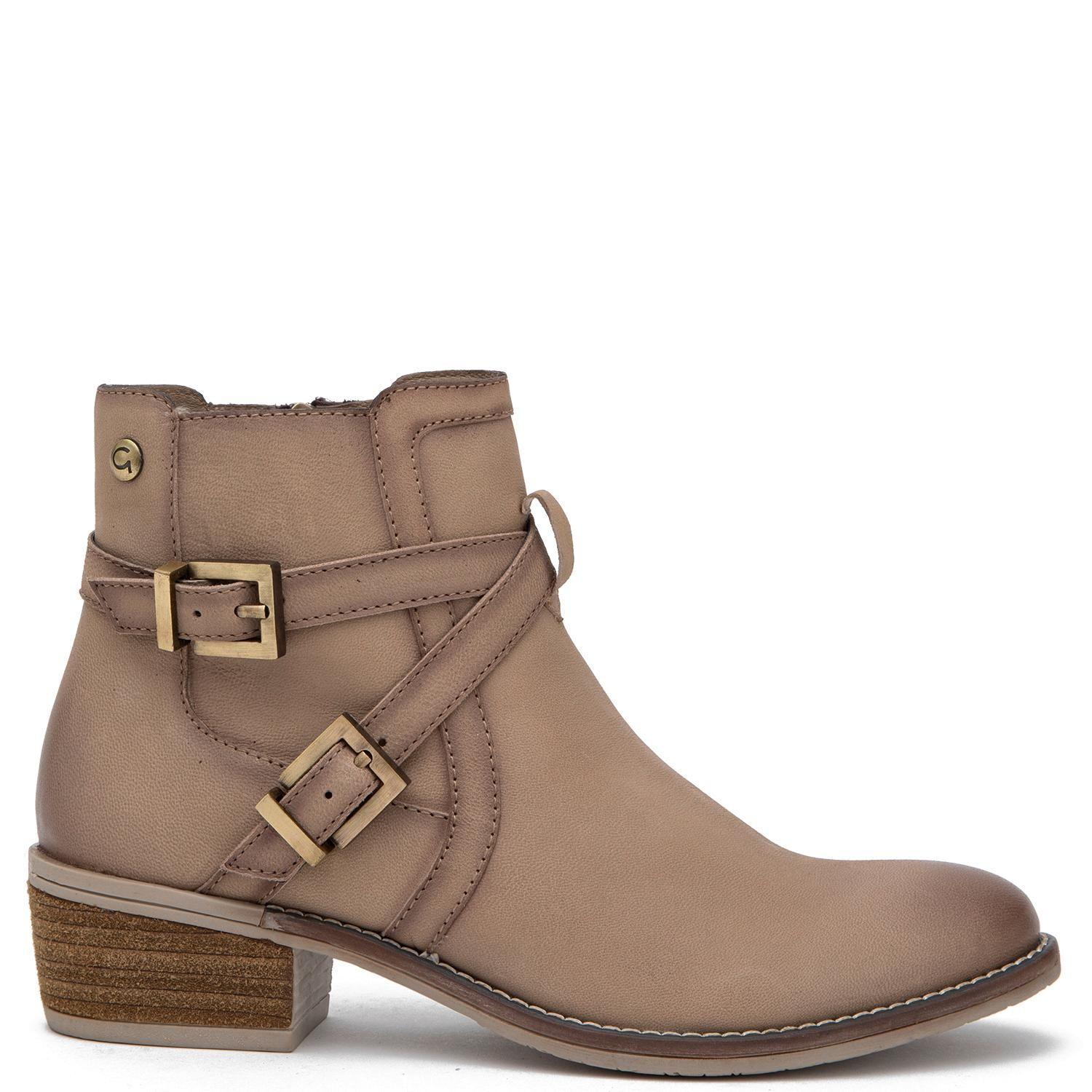 Botin de cuero mujer Gacel arena Gina-0