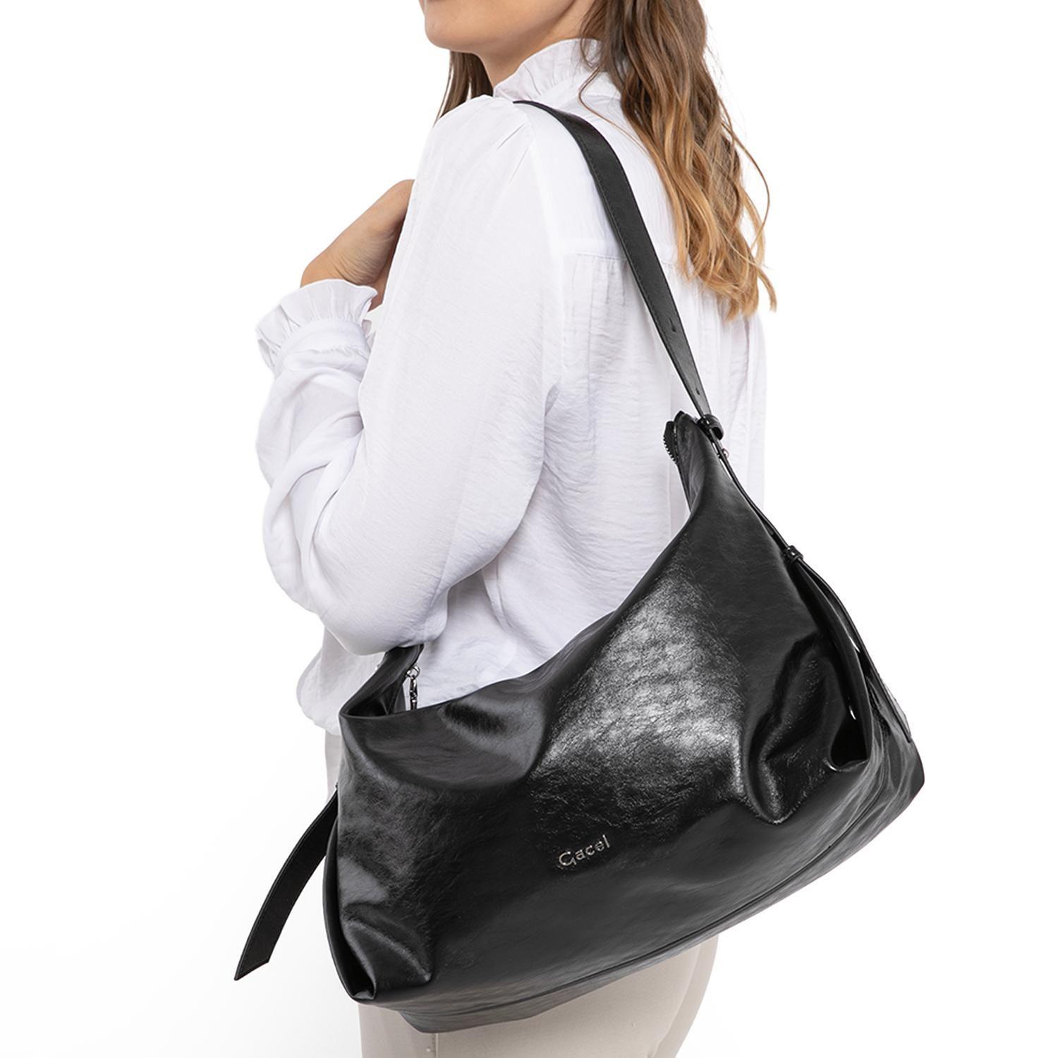 Cartera mujer Gacel negro oval-1