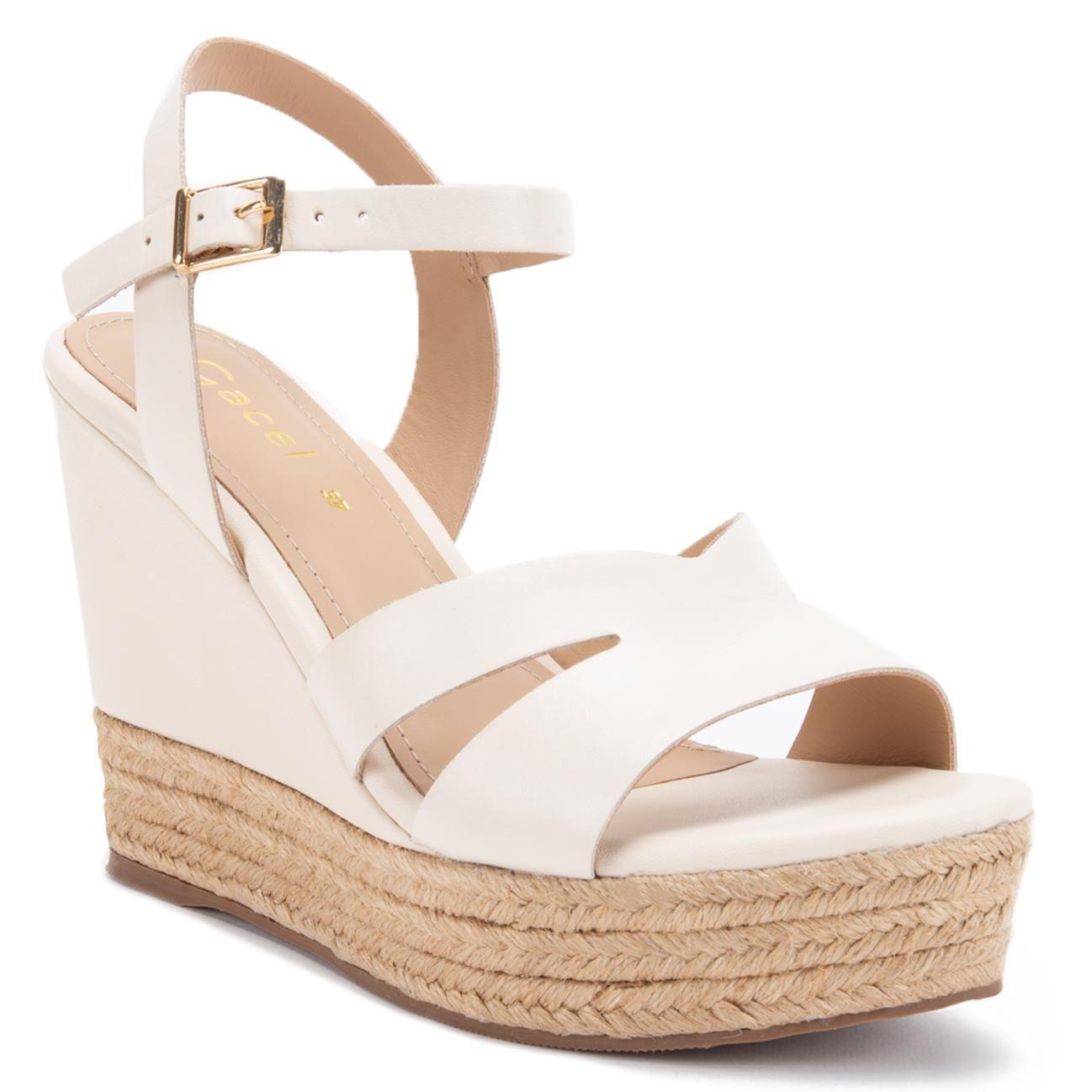 Sandalia de cuero mujer Gacel Off White Gilda 0660403-2